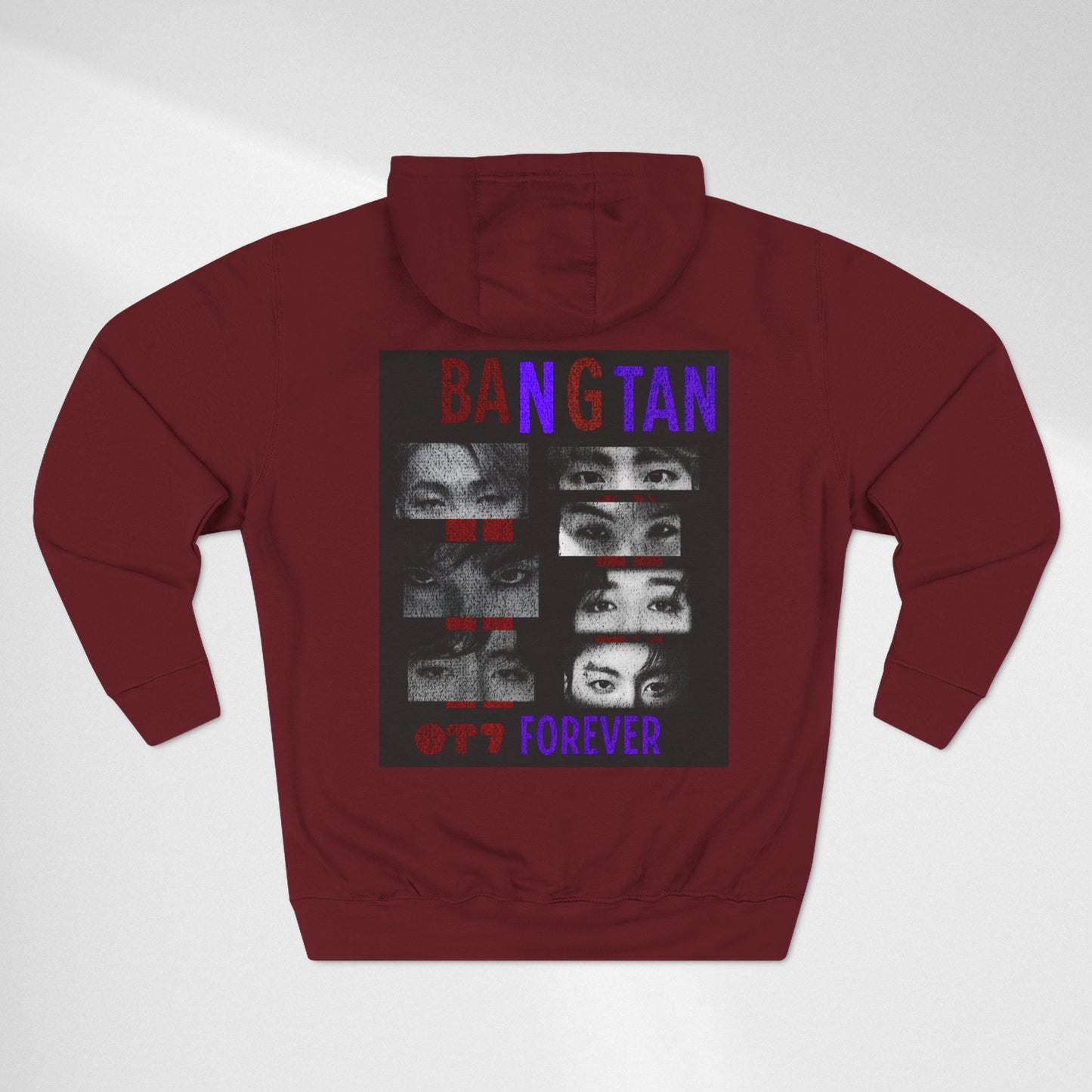 BTS Bangtan Photo-Panel Hoodie — 'Bangtan' 9-Eyes Graphic Fleece Hoodie