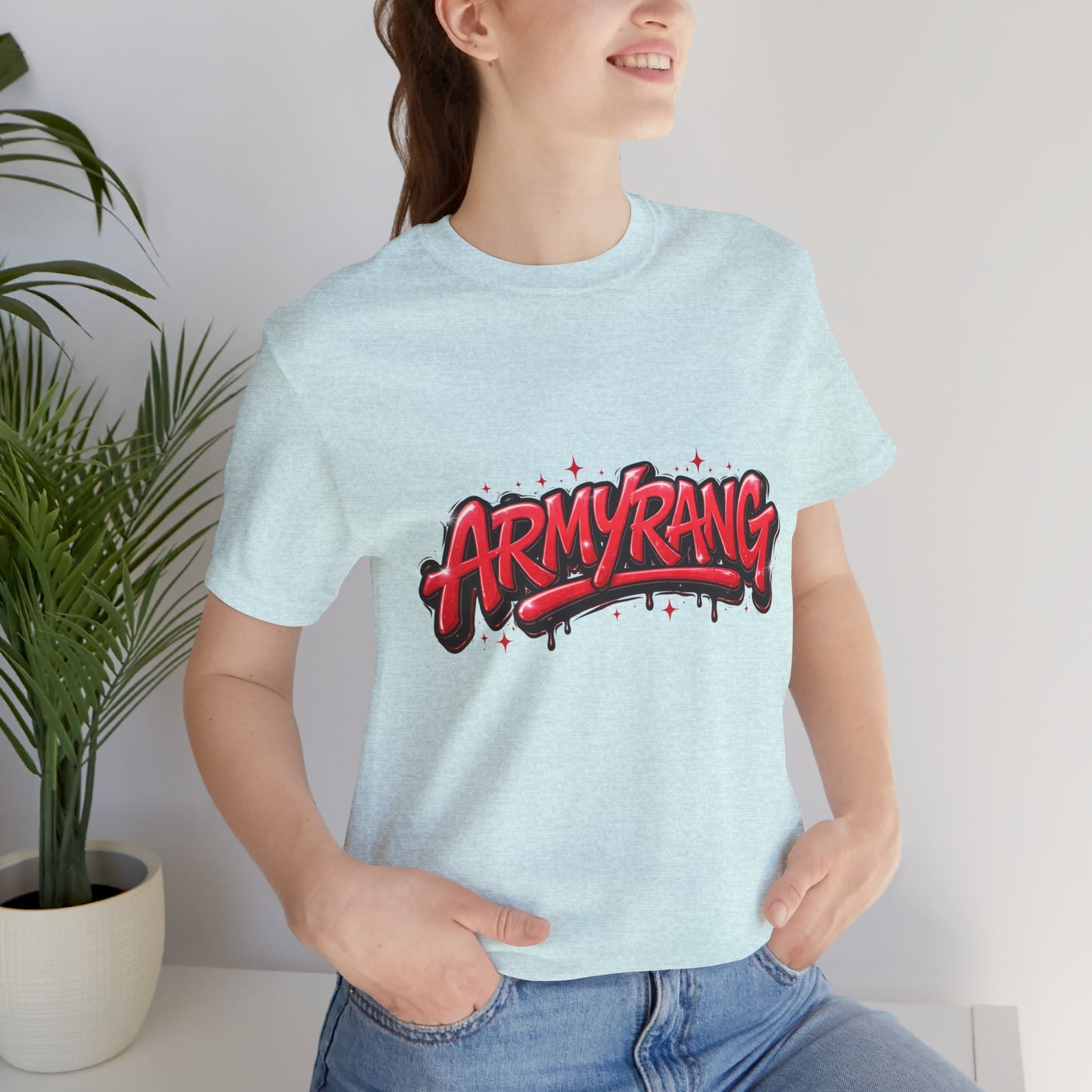 BTS T-Shirt — 'ARMYRANG' Red Graffiti Logo Tee
