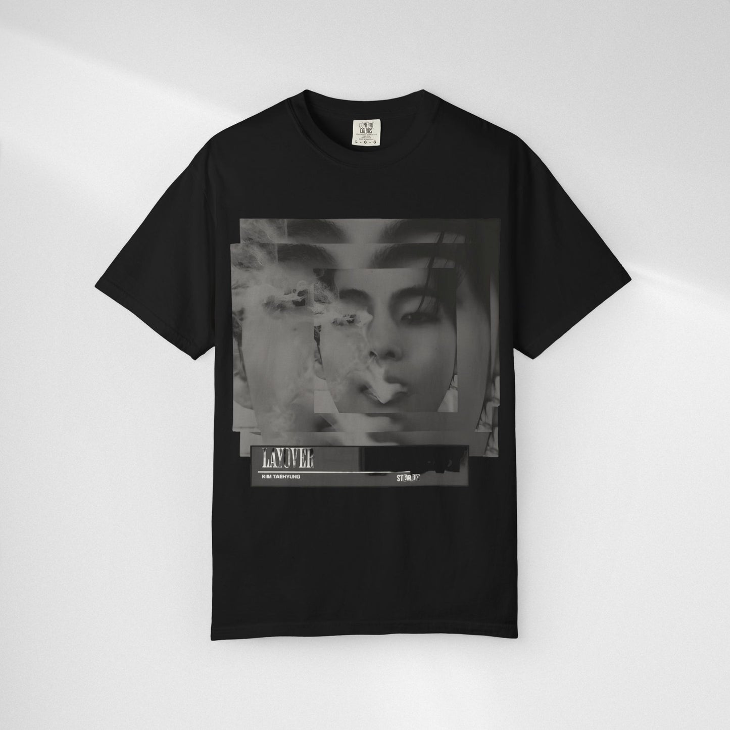 V Graphic Tee — Noir Glitch Portrait T-Shirt