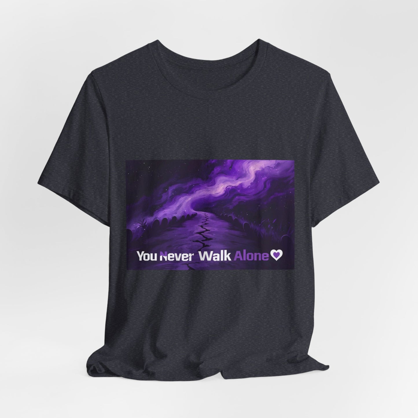 You Never Walk Alone Tee — Purple Night Stairway Graphic T‑Shirt
