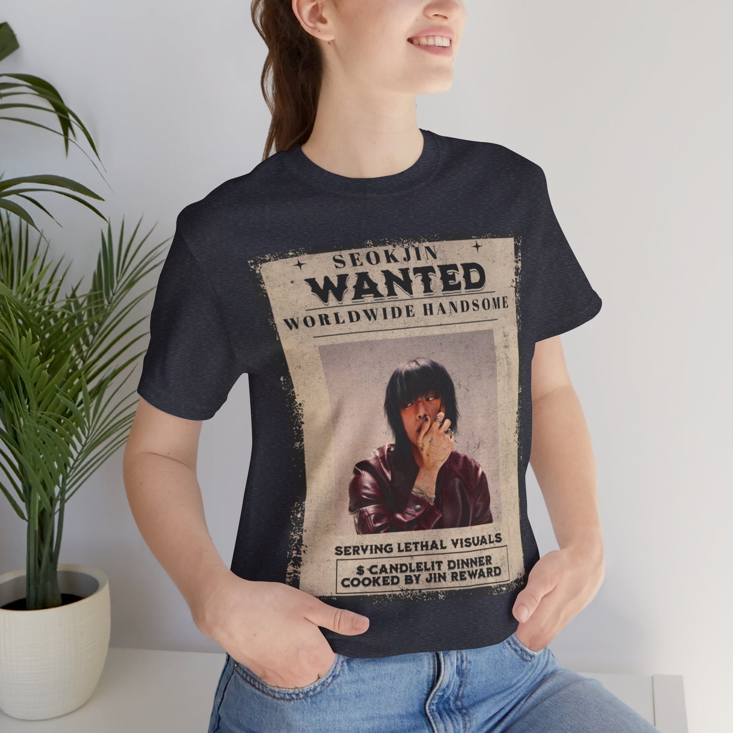 T-Shirt — 'Seokjin Wanted: Worldwide Handsome' Vintage Poster Tee
