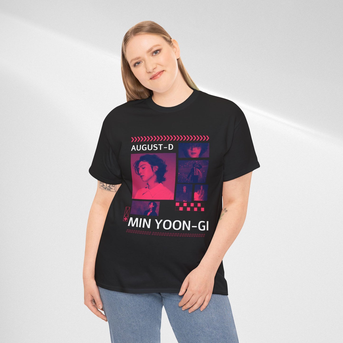 Min Yoon-Gi Photo Grid Tee — K‑Pop BTS August‑D Fan Shirt