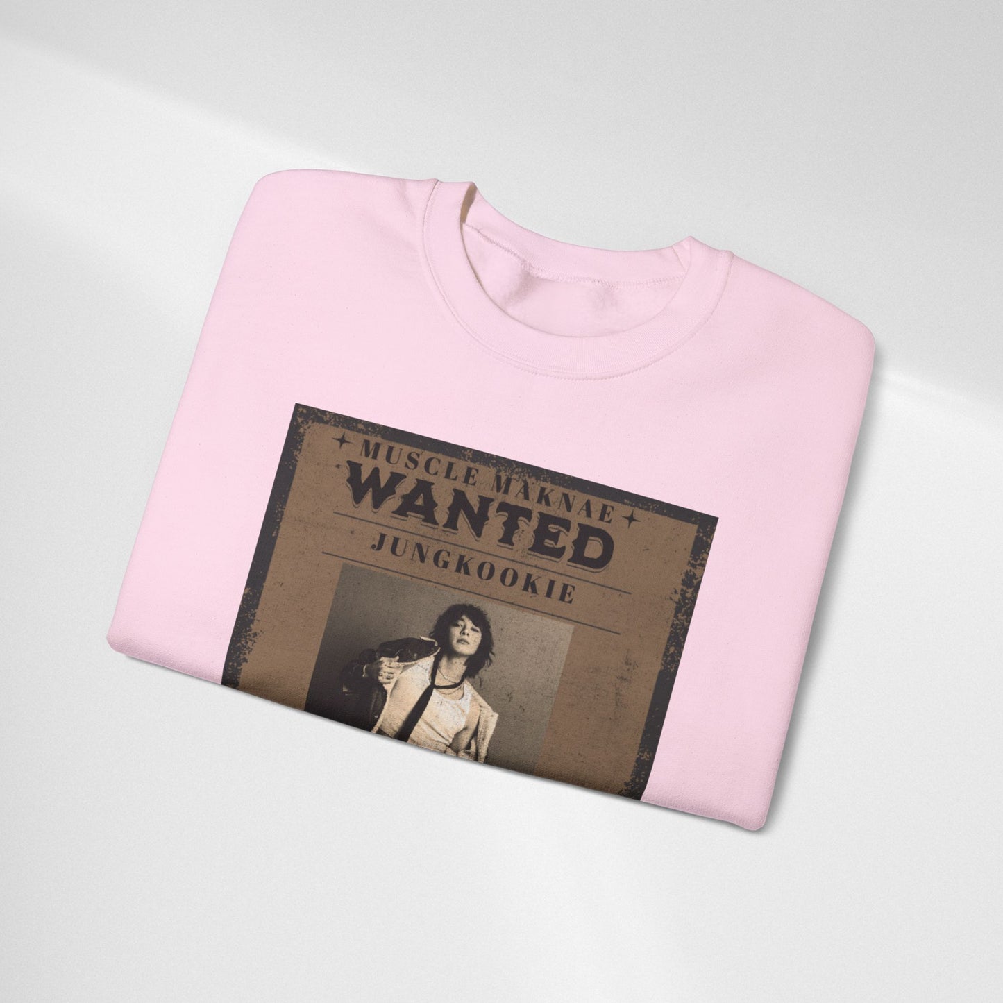 Crewneck Sweatshirt — Vintage JK'Wanted' Poster Graphic