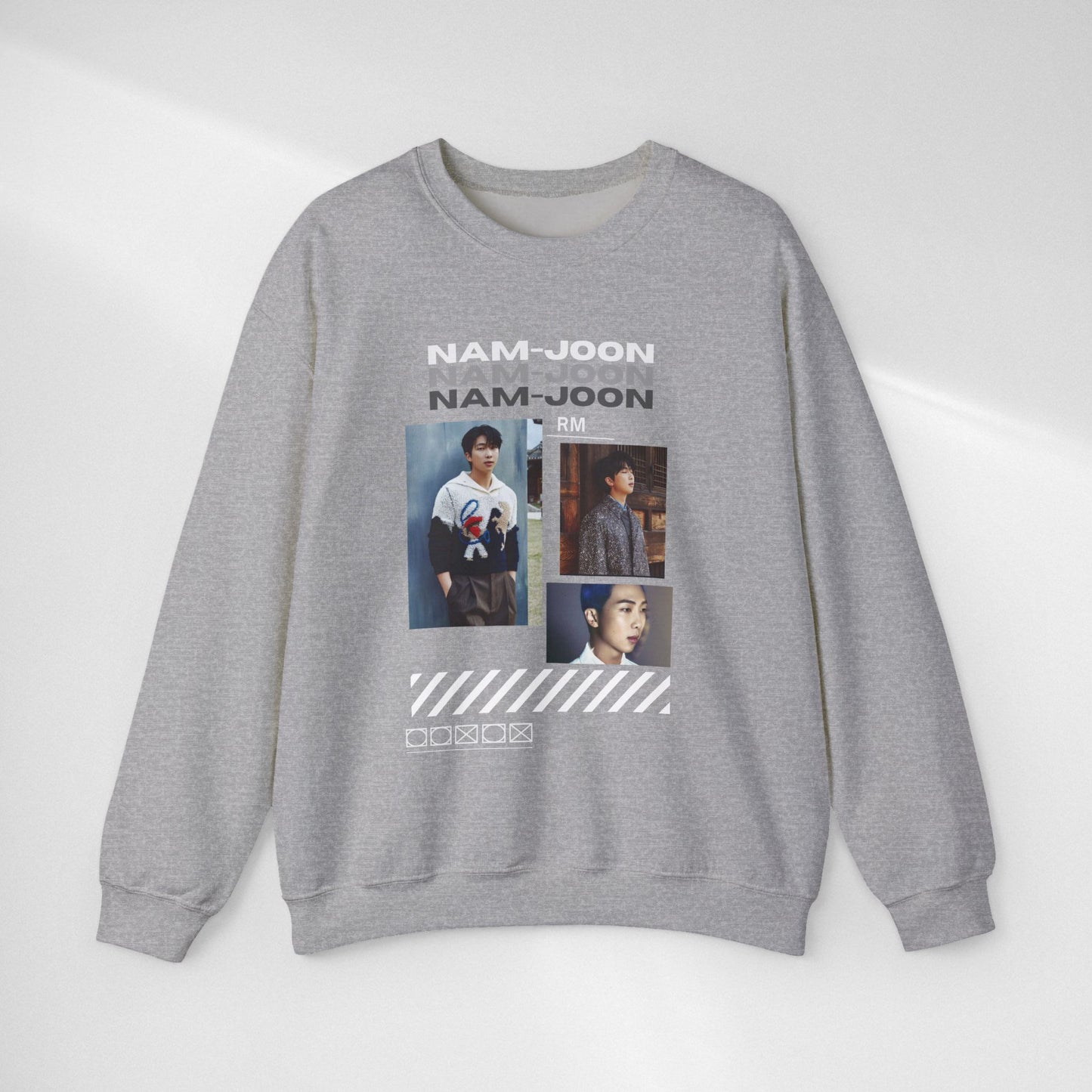Photo Collage Crewneck Sweatshirt — "Nam-Joon" Graphic Pullover