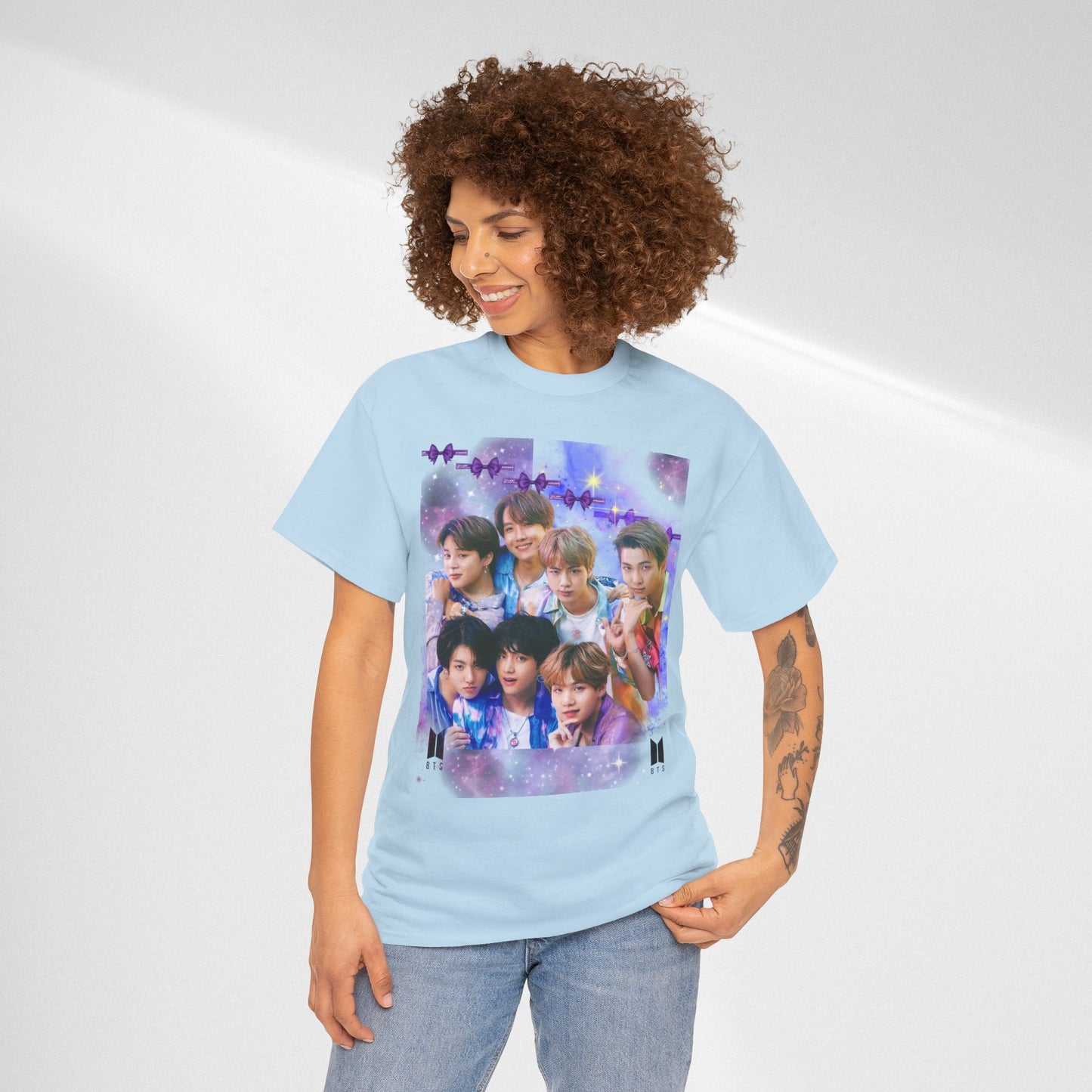 BTS Collage Tee — Purple Dream Photo Graphic T-Shirt