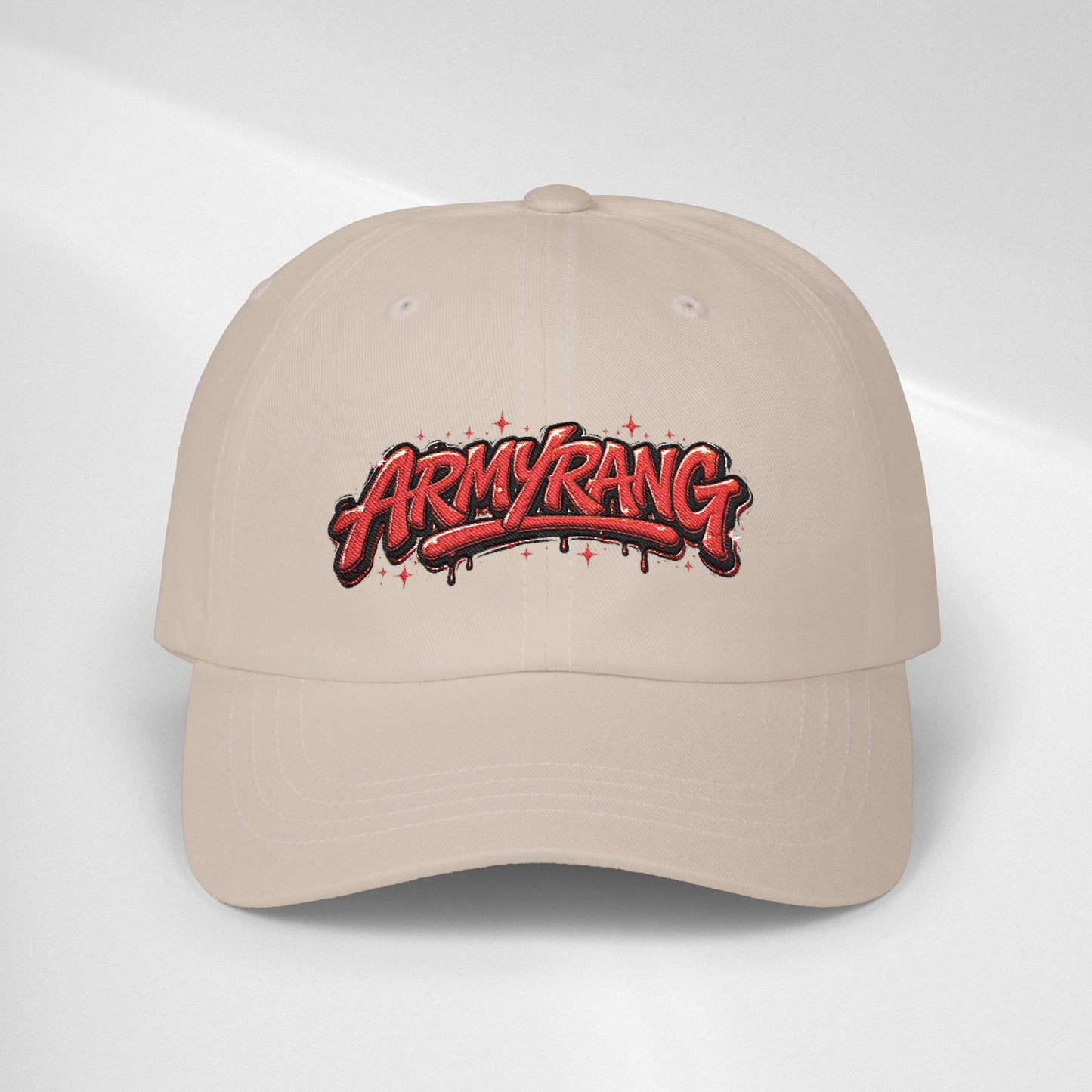 Dad Cap - Red Graffiti "ARMYRANG" Embroidered Baseball Hat