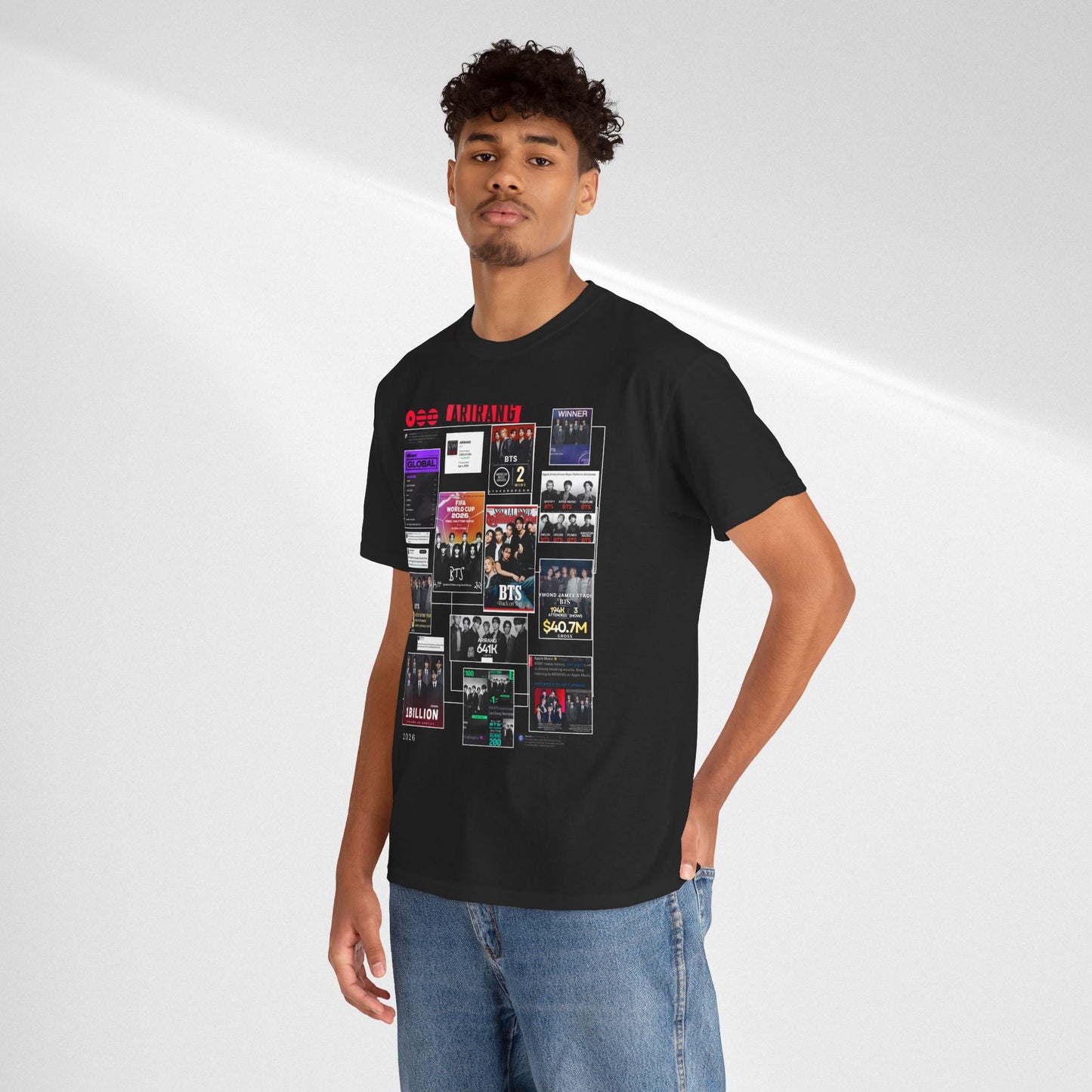BTS ARIRANG Collage Tee — Iconic Albums & Milestones Graphic T-Shirt