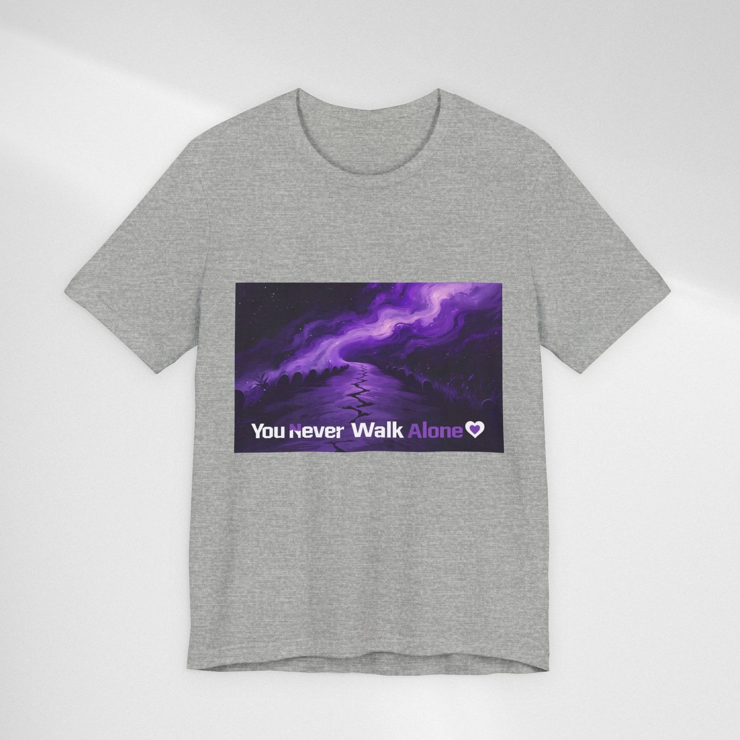 You Never Walk Alone Tee — Purple Night Stairway Graphic T‑Shirt