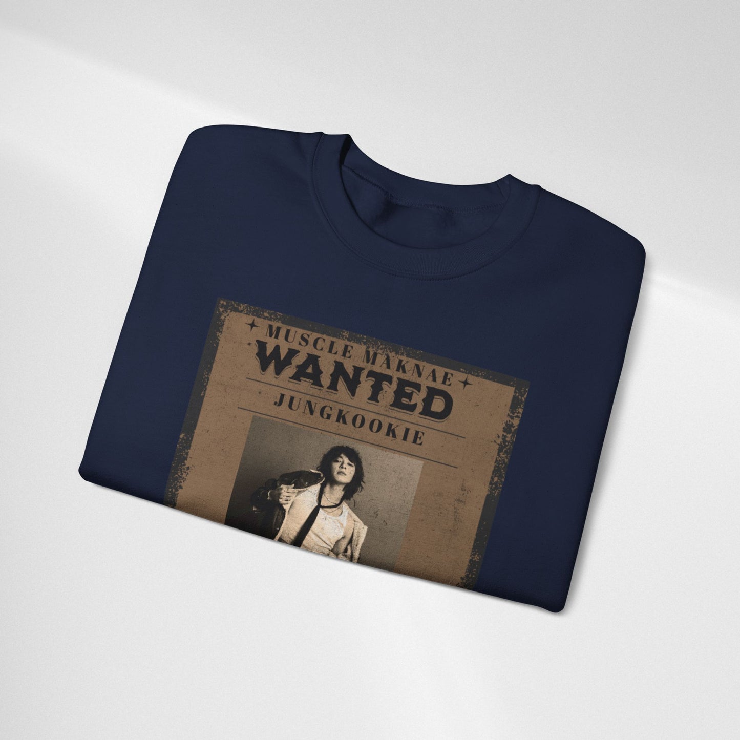 Crewneck Sweatshirt — Vintage JK'Wanted' Poster Graphic