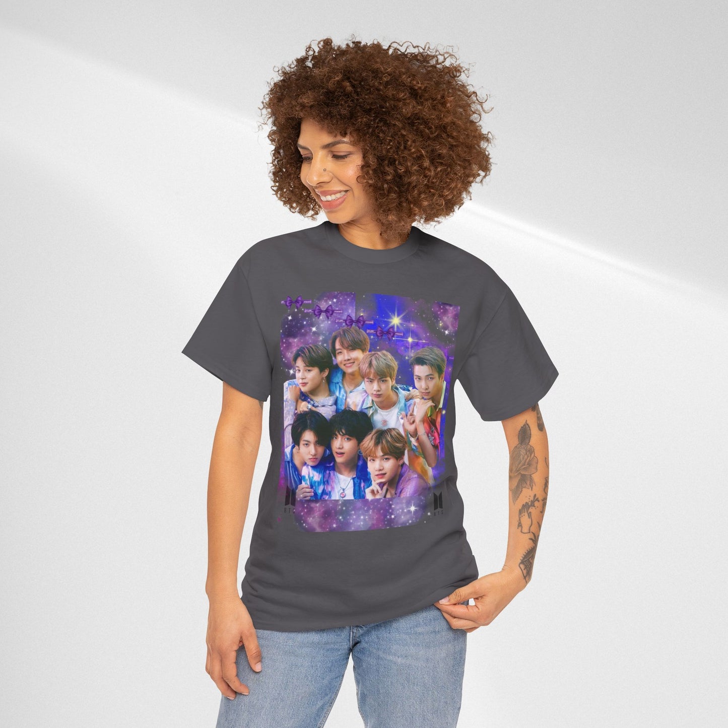 BTS Collage Tee — Purple Dream Photo Graphic T-Shirt