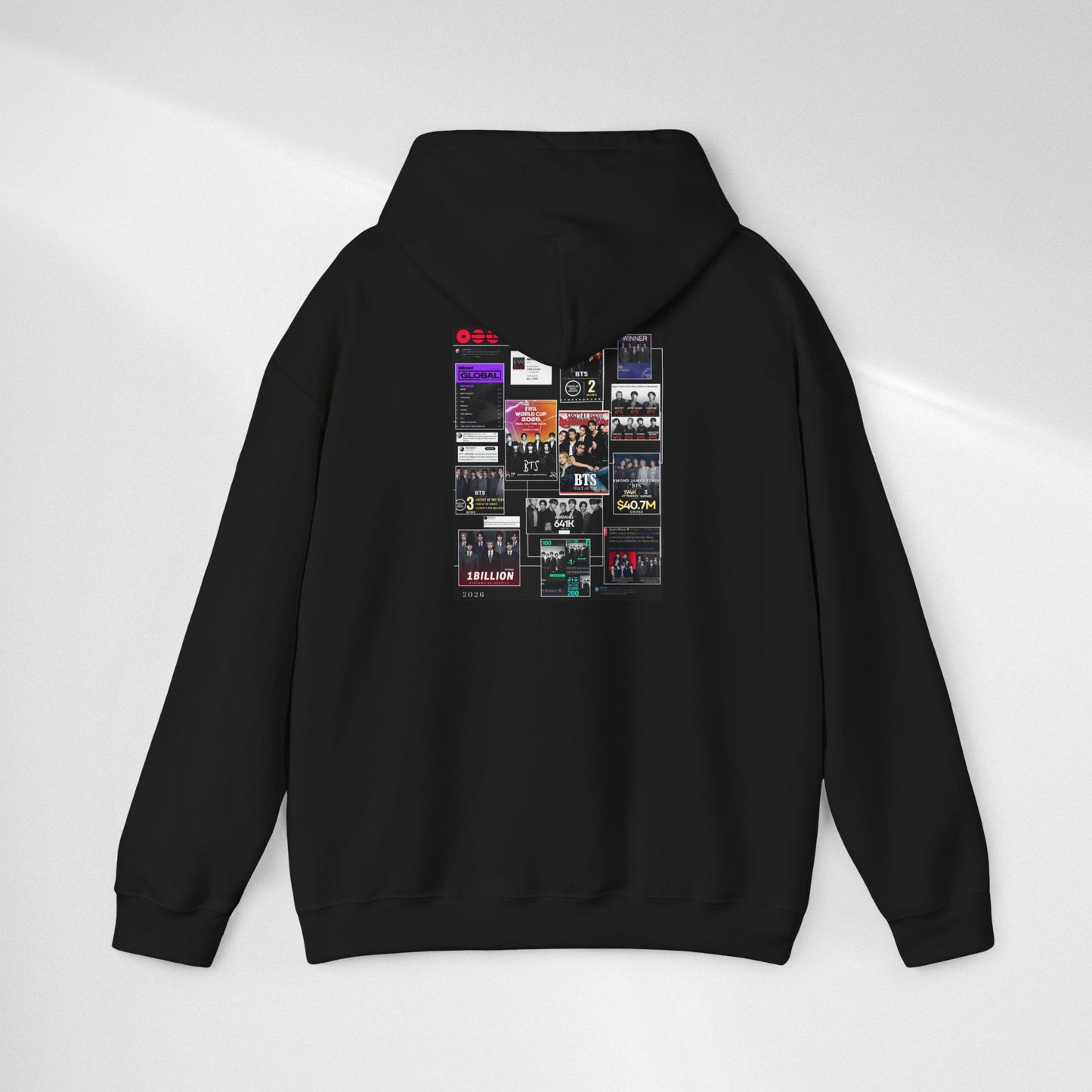 BTS ARIRANG Band Poster Collage Hoodie — Vintage Gig Tour Graphic Sweatshirt