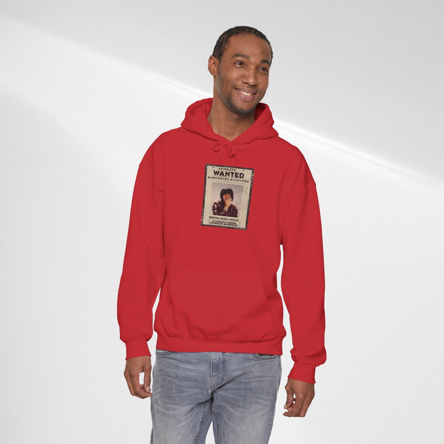 Jin Hoodie — "WANTED" Vintage Photo Poster Graphic Hoodie