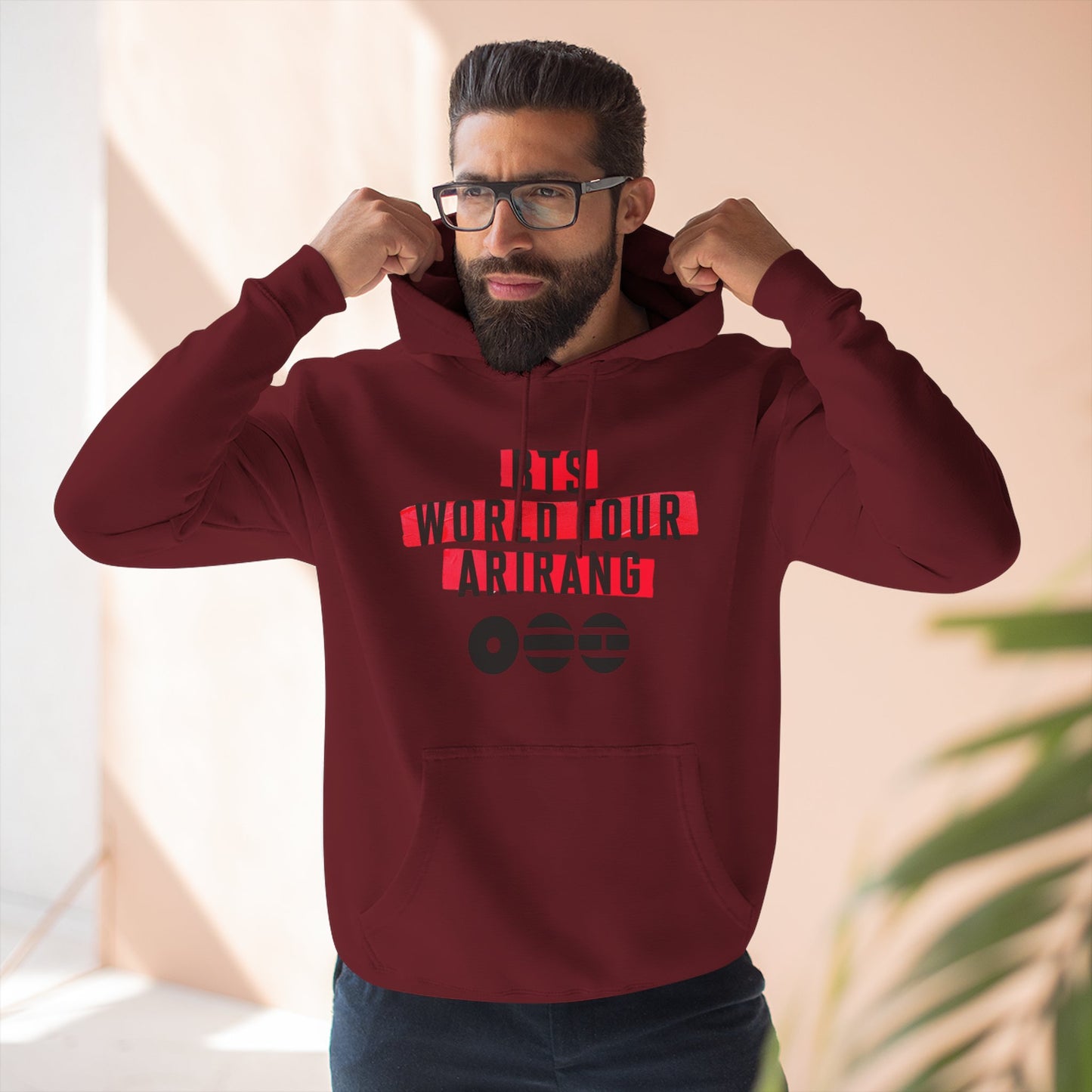 BTS World Tour Hoodie — 'Arirang' Fleece Pullover with Tour Dates