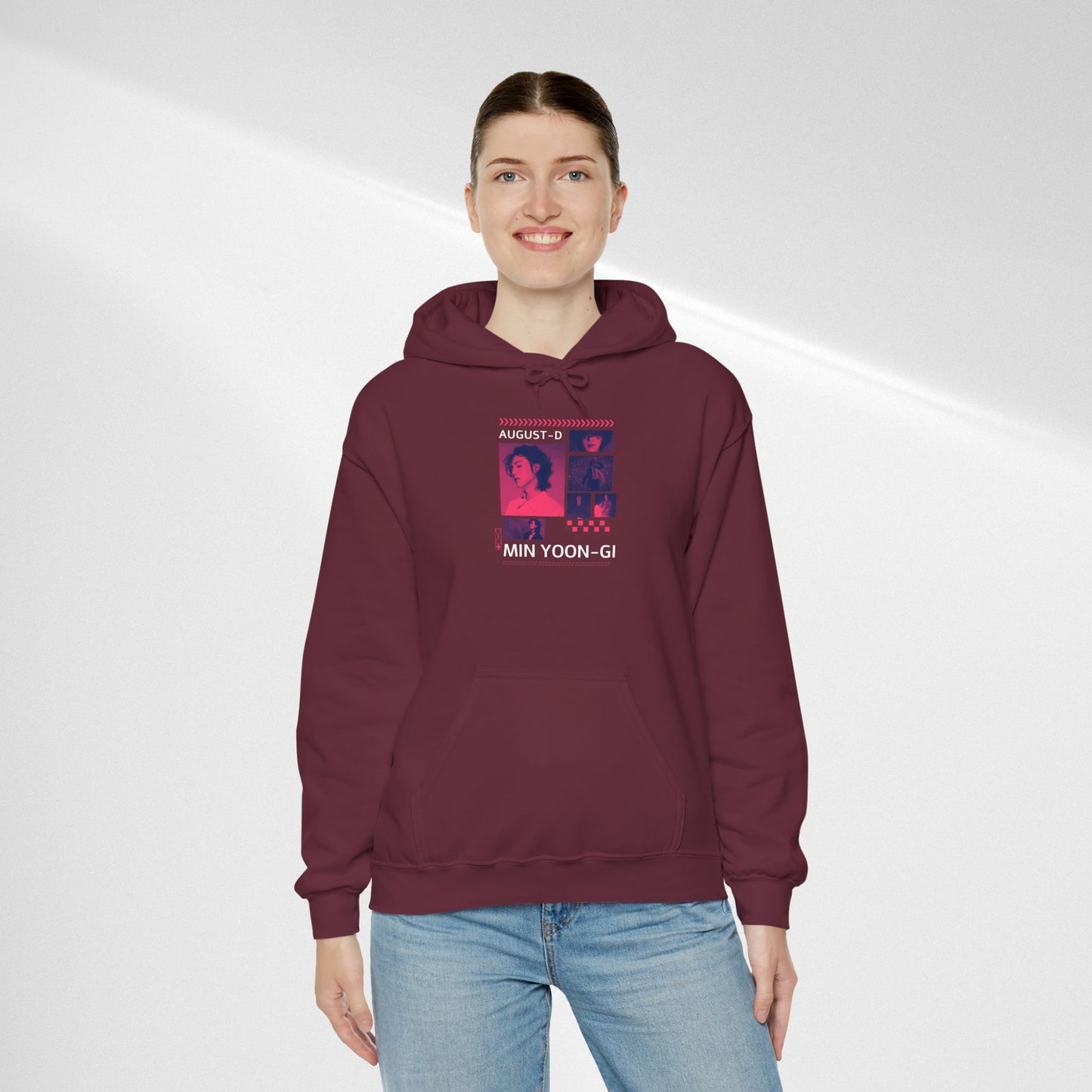 Min Yoon-gi Photo Grid Hoodie — K-Pop Retro Tour Aesthetic