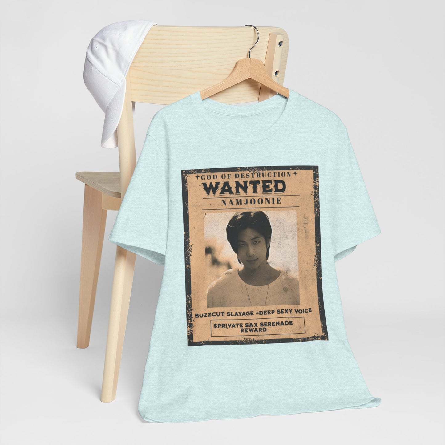 T-Shirt — Vintage 'Wanted: Namjoonie' Photo Tee (K-Pop Fan Poster Style)