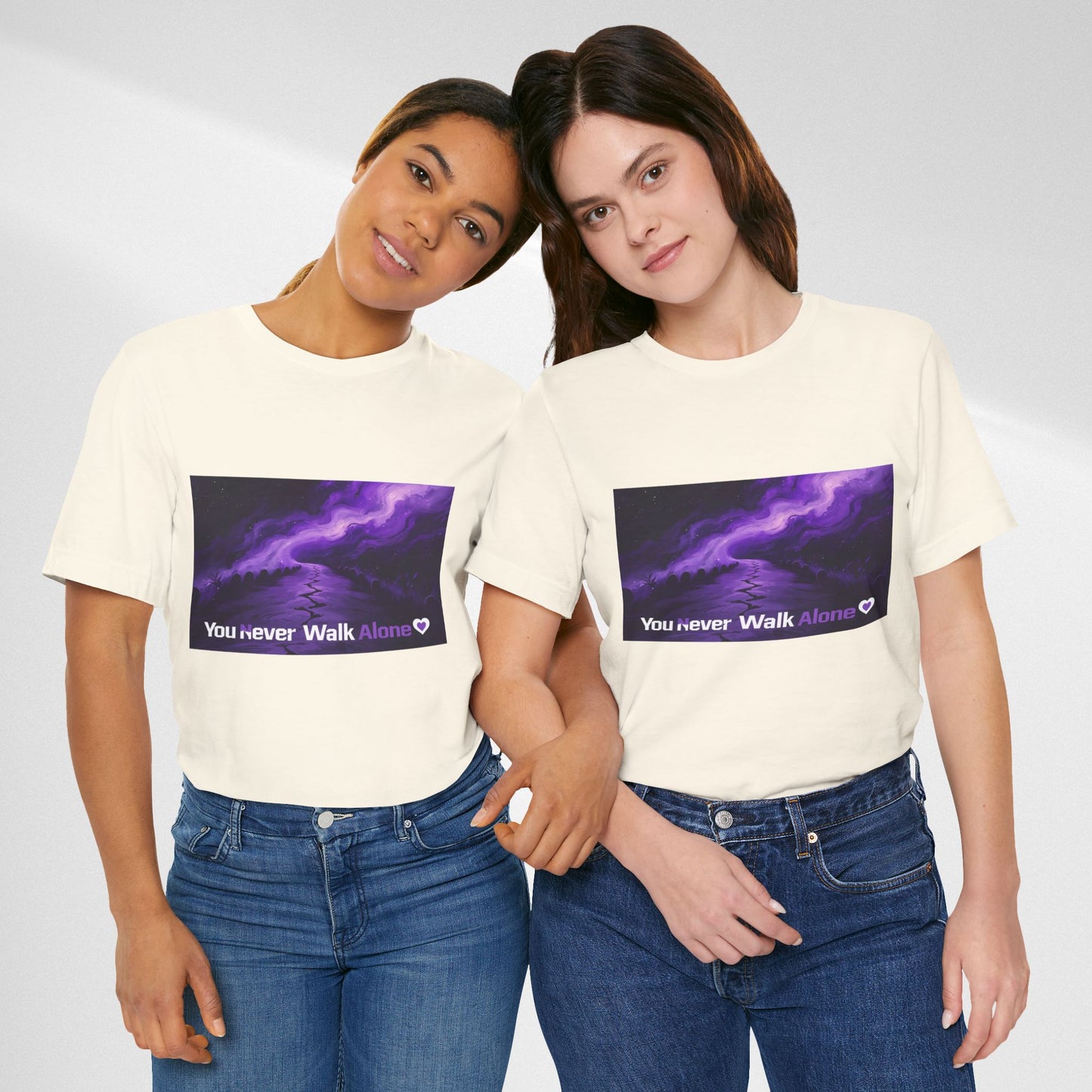 You Never Walk Alone Tee — Purple Night Stairway Graphic T‑Shirt