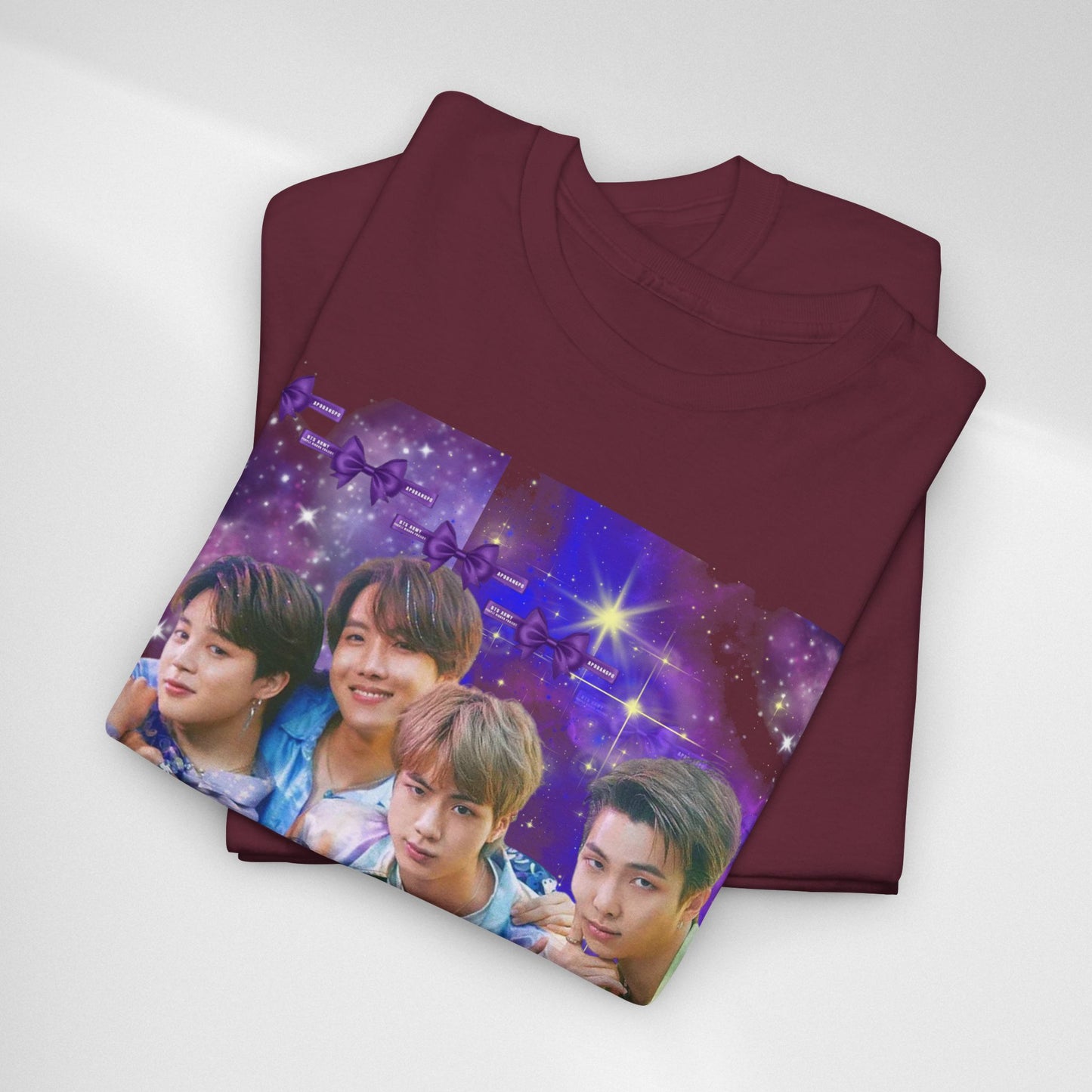 BTS Collage Tee — Purple Dream Photo Graphic T-Shirt