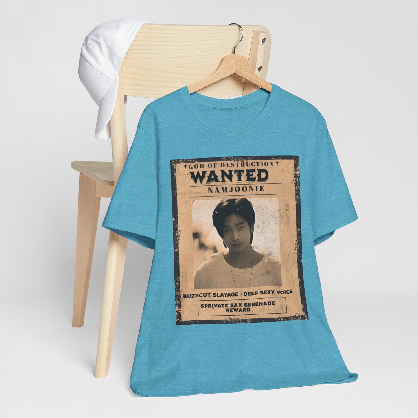 T-Shirt — Vintage 'Wanted: Namjoonie' Photo Tee (K-Pop Fan Poster Style)
