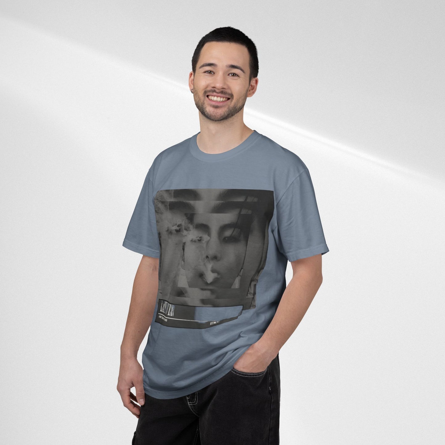 V Graphic Tee — Noir Glitch Portrait T-Shirt