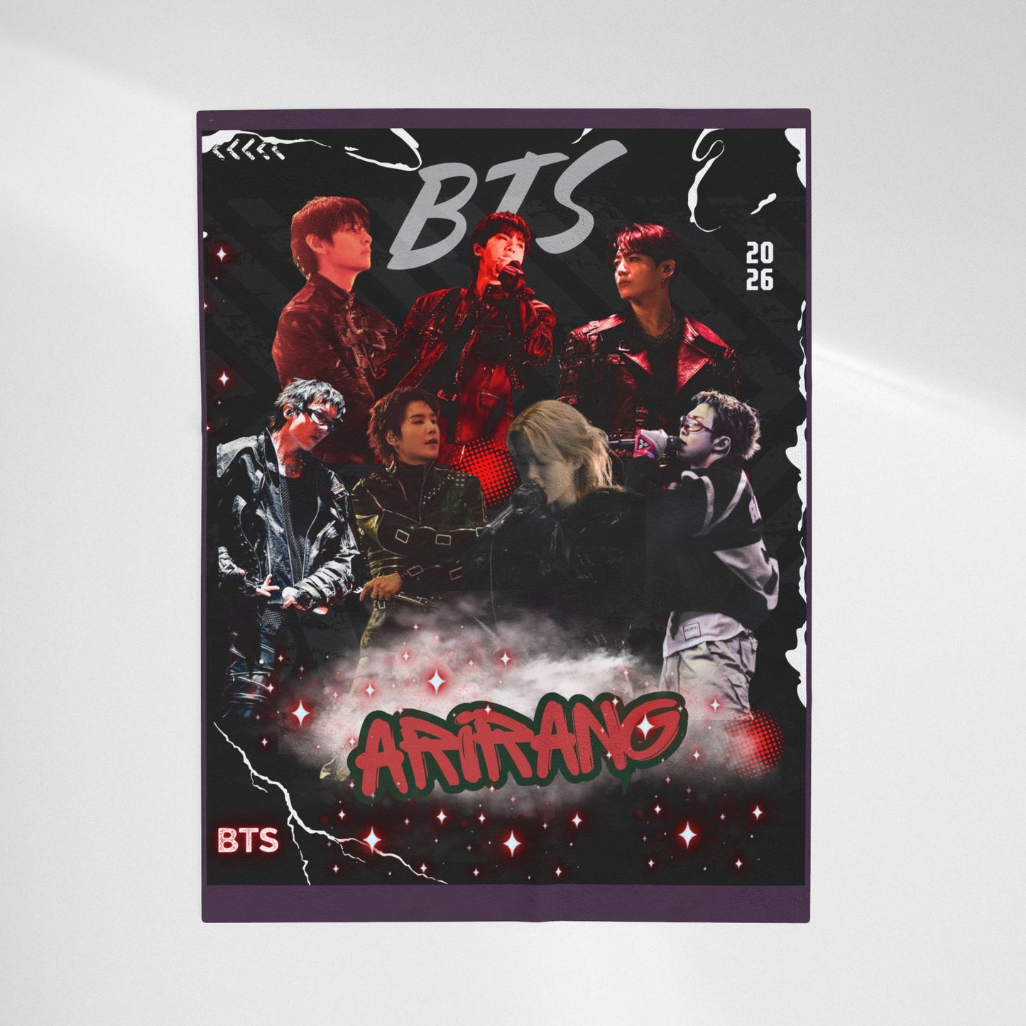 Velveteen Plush Blanket — BTS 'Arirang' Collage Fan Throw