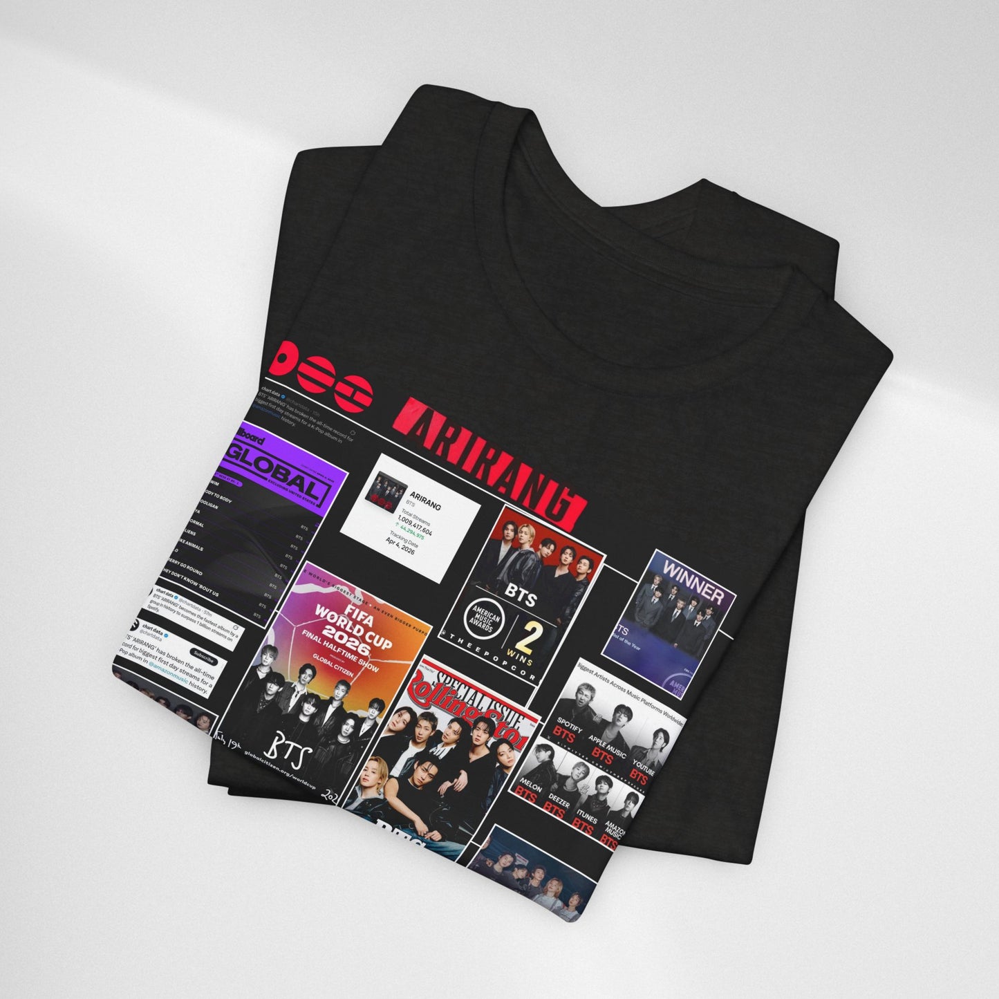 BTS  ARIRANG Collage Graphic Tee — K‑Pop Fan Tribute Shirt