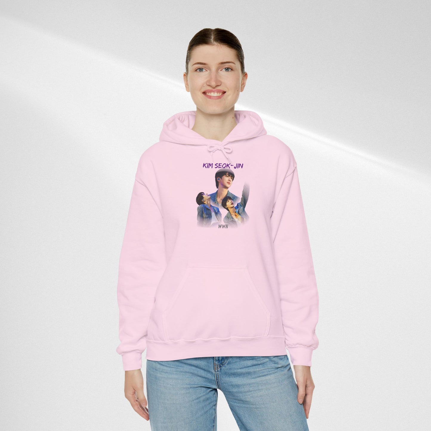 JIN Graphic Hoodie — Artistic Three-Image Portrait Design
