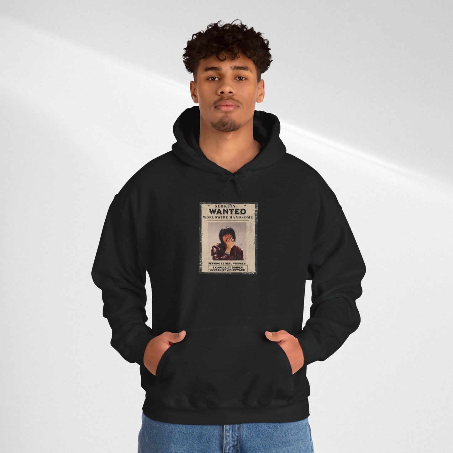 Jin Hoodie — "WANTED" Vintage Photo Poster Graphic Hoodie