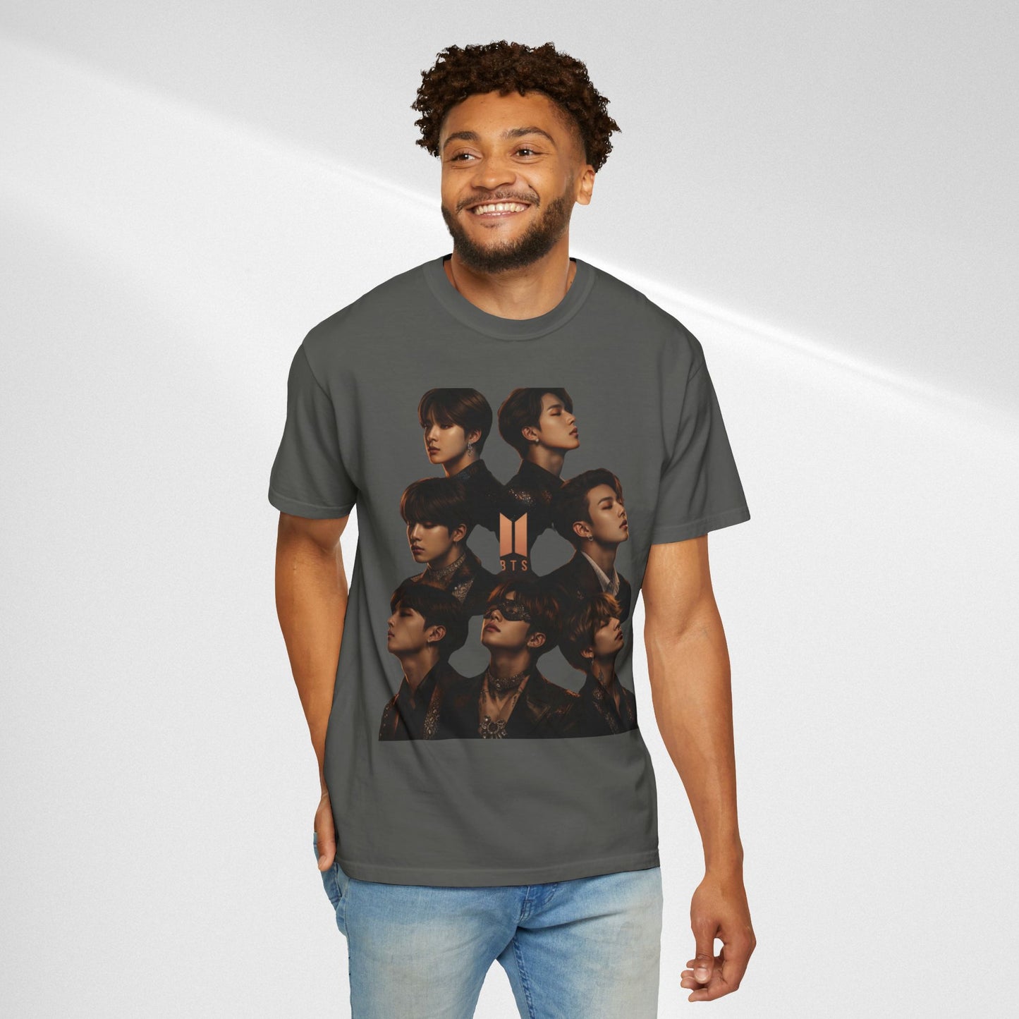 BTS Portrait Collage T-Shirt — Dark Mood Graphic Tee