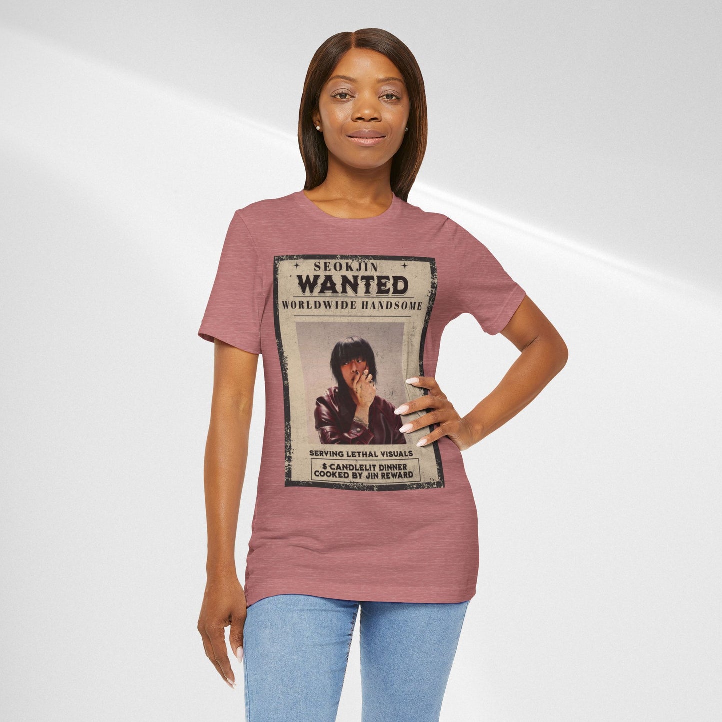 T-Shirt — 'Seokjin Wanted: Worldwide Handsome' Vintage Poster Tee