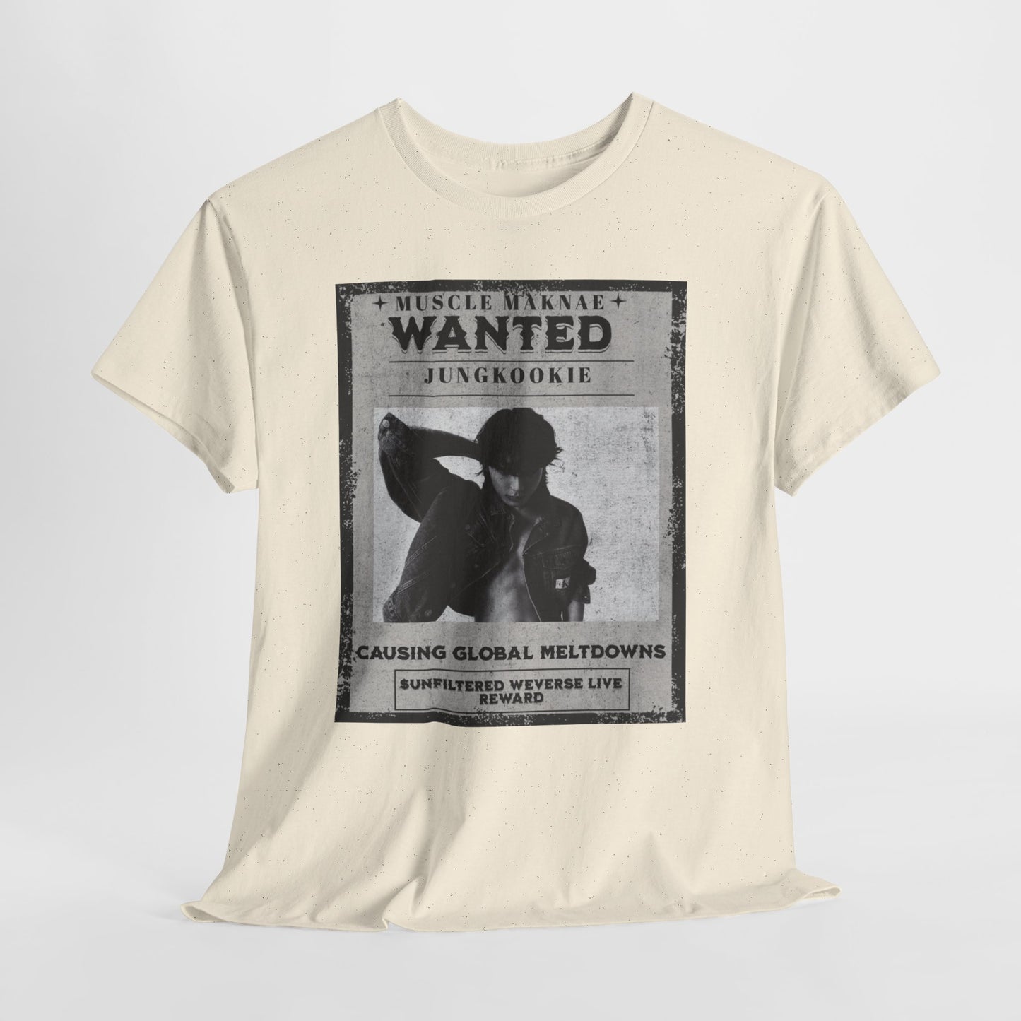 Wanted Poster T-Shirt — "Jungkookie" Vintage K-Pop Graphic Tee