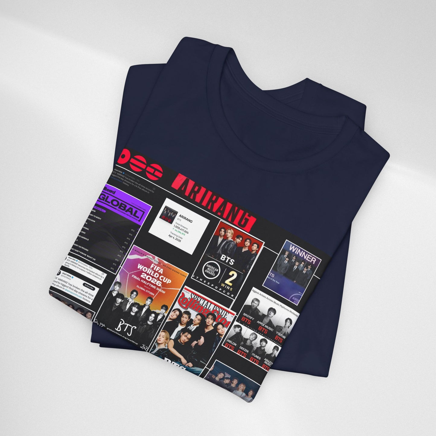 BTS  ARIRANG Collage Graphic Tee — K‑Pop Fan Tribute Shirt