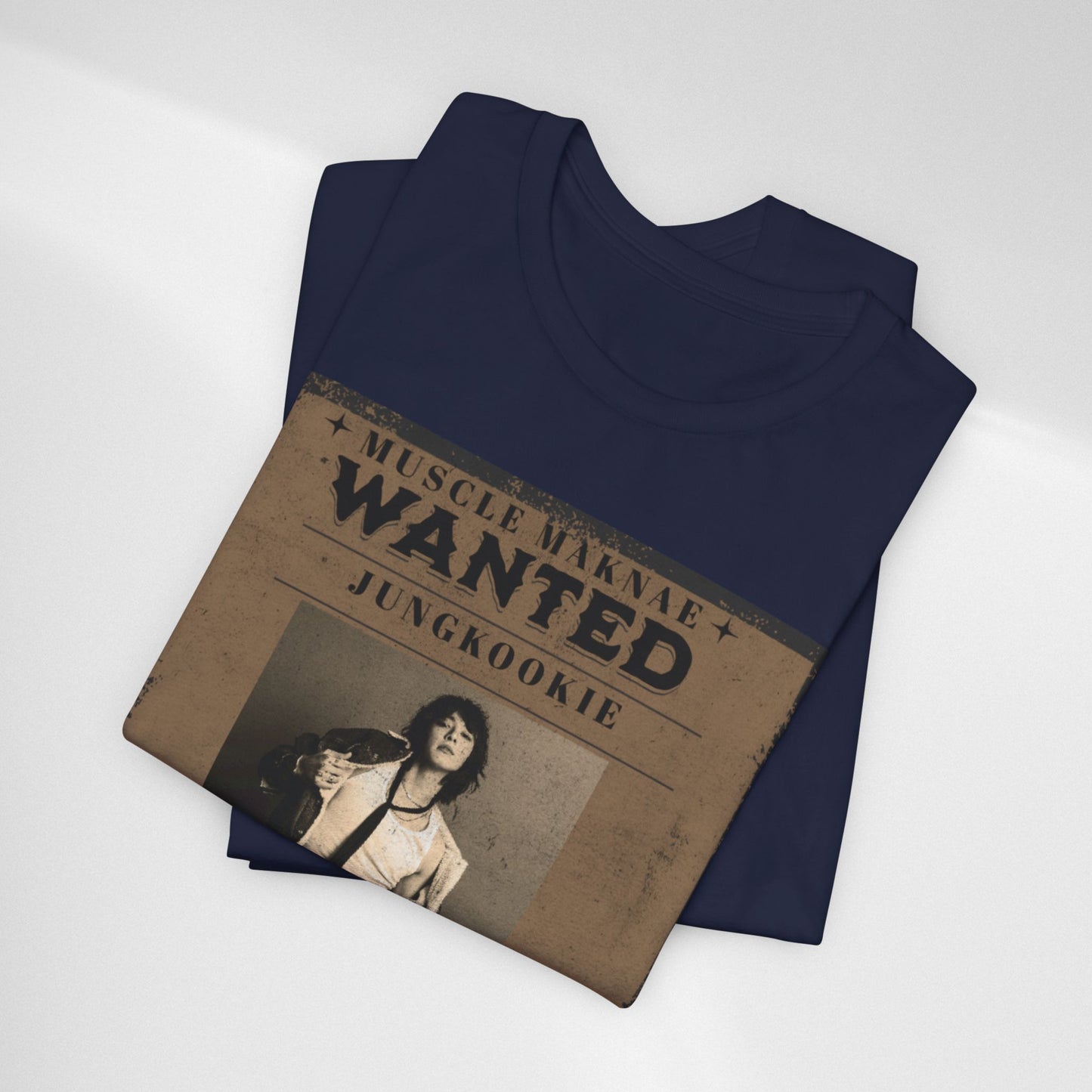 Wanted Poster Tee — 'Jungkook: Causing Global Meltdowns' Vintage K-Pop T-Shirt