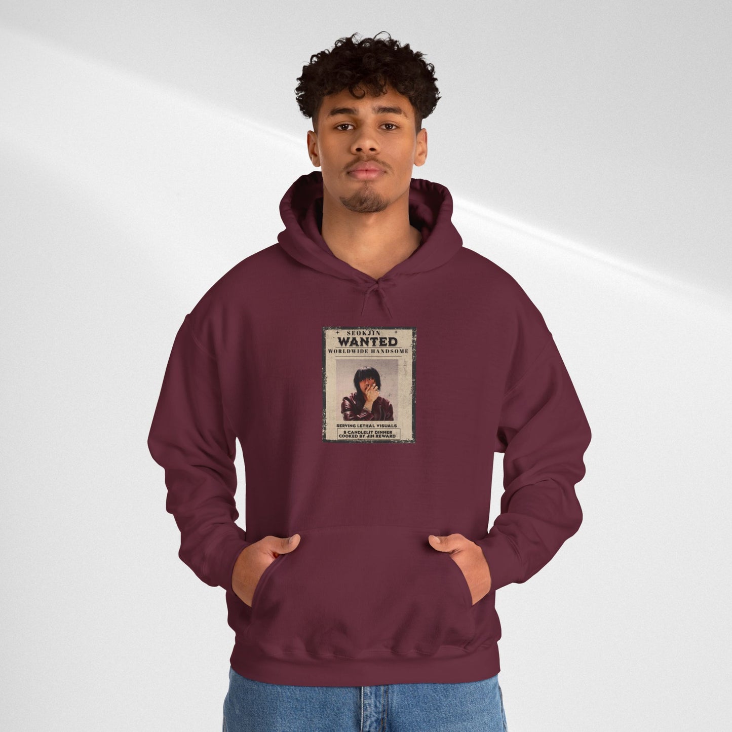 Jin Hoodie — "WANTED" Vintage Photo Poster Graphic Hoodie