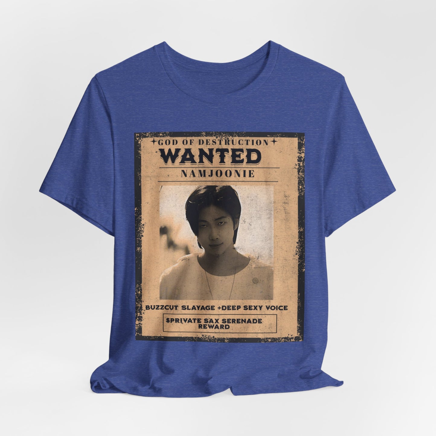 T-Shirt — Vintage 'Wanted: Namjoonie' Photo Tee (K-Pop Fan Poster Style)