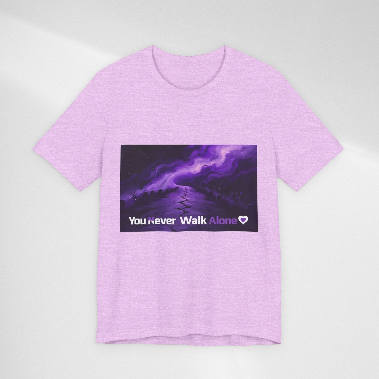 You Never Walk Alone Tee — Purple Night Stairway Graphic T‑Shirt