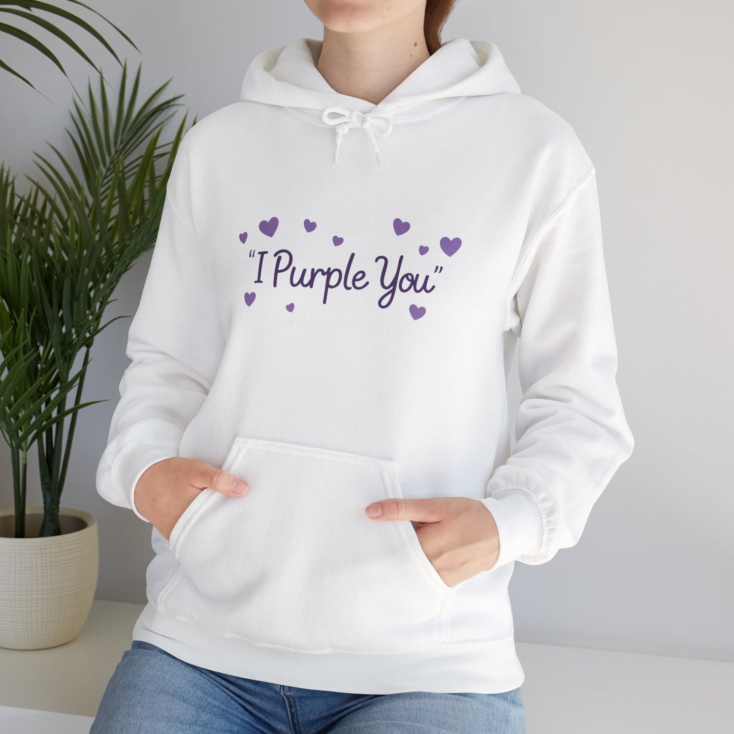 I Purple You Hoodie — Cute Purple Heart Love Pullover