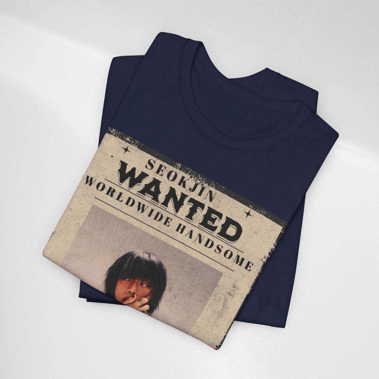 T-Shirt — 'Seokjin Wanted: Worldwide Handsome' Vintage Poster Tee