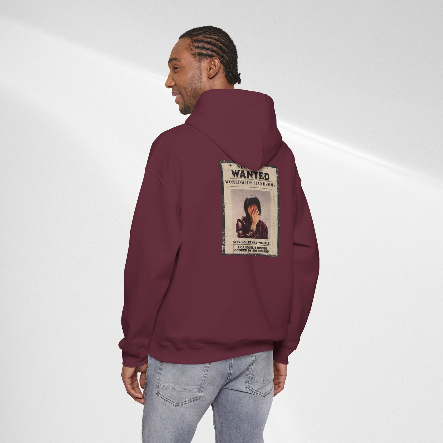 Jin Hoodie — "WANTED" Vintage Photo Poster Graphic Hoodie
