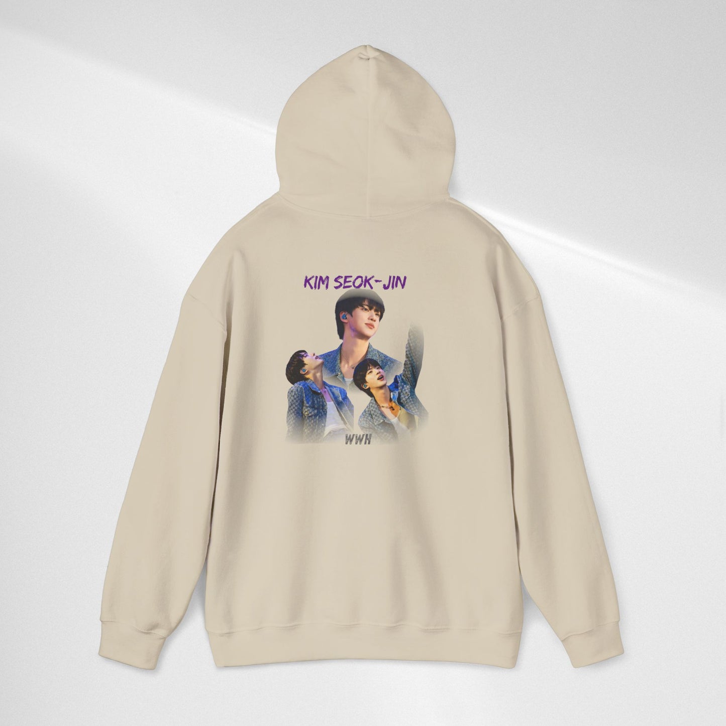 JIN Graphic Hoodie — Artistic Three-Image Portrait Design