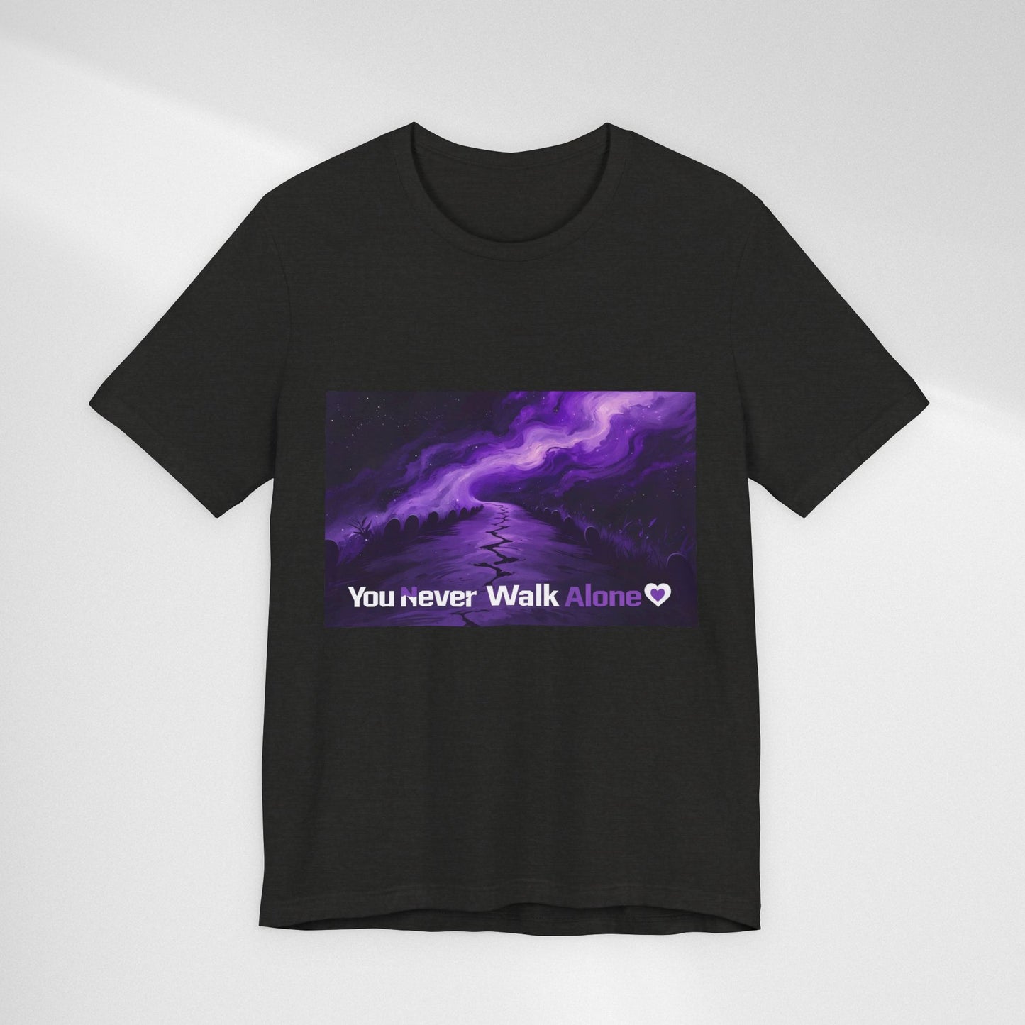 You Never Walk Alone Tee — Purple Night Stairway Graphic T‑Shirt