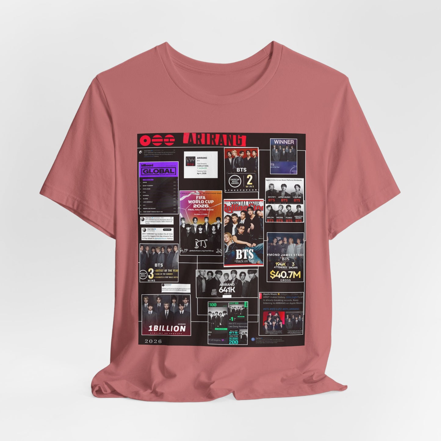 BTS  ARIRANG Collage Graphic Tee — K‑Pop Fan Tribute Shirt