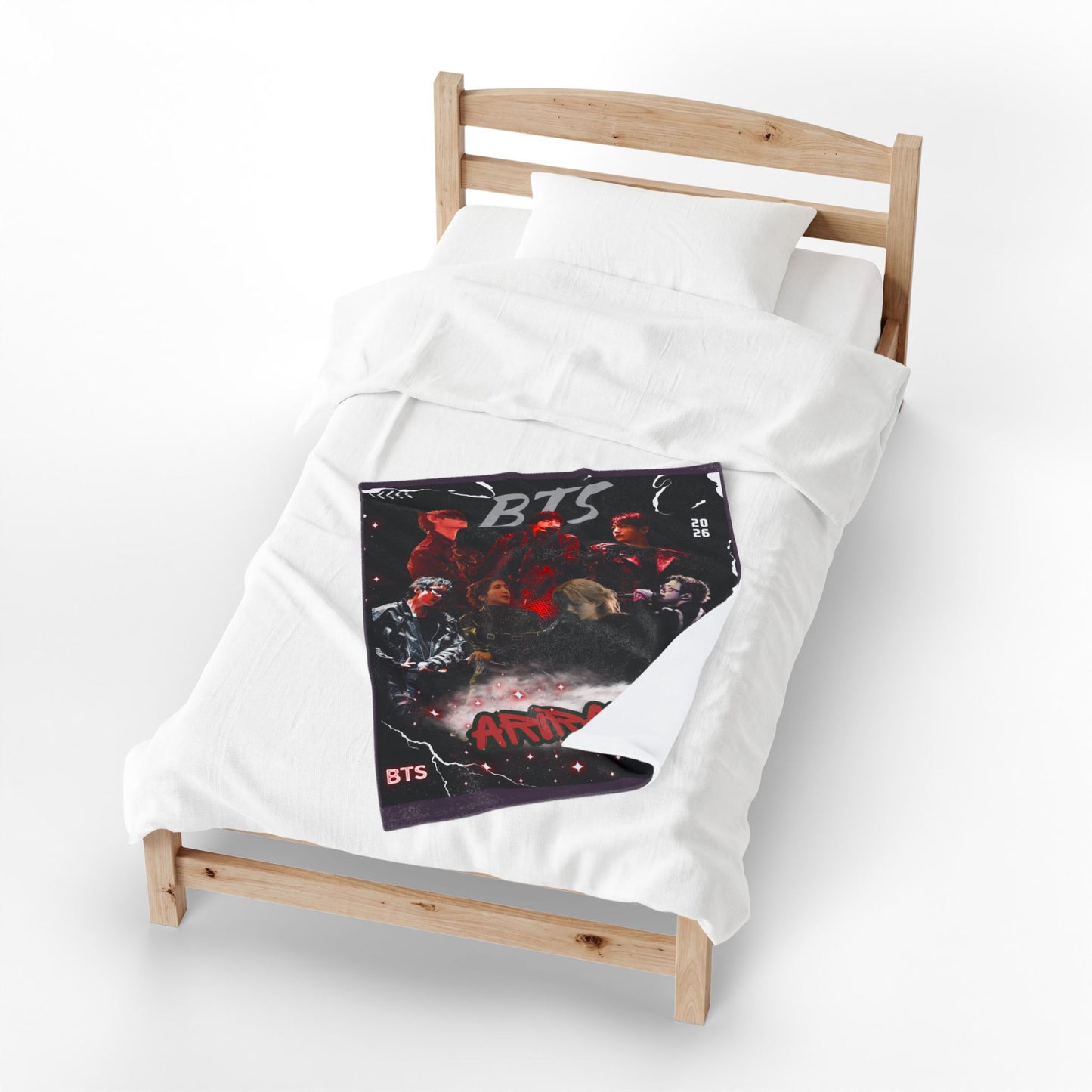 Velveteen Plush Blanket — BTS 'Arirang' Collage Fan Throw