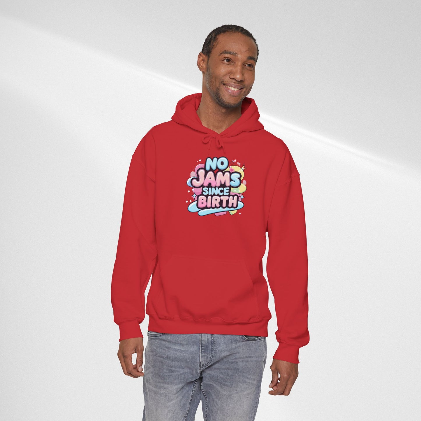 Hoodie — "No Jams Since Birth" Cute Kawaii Graphic Pullover