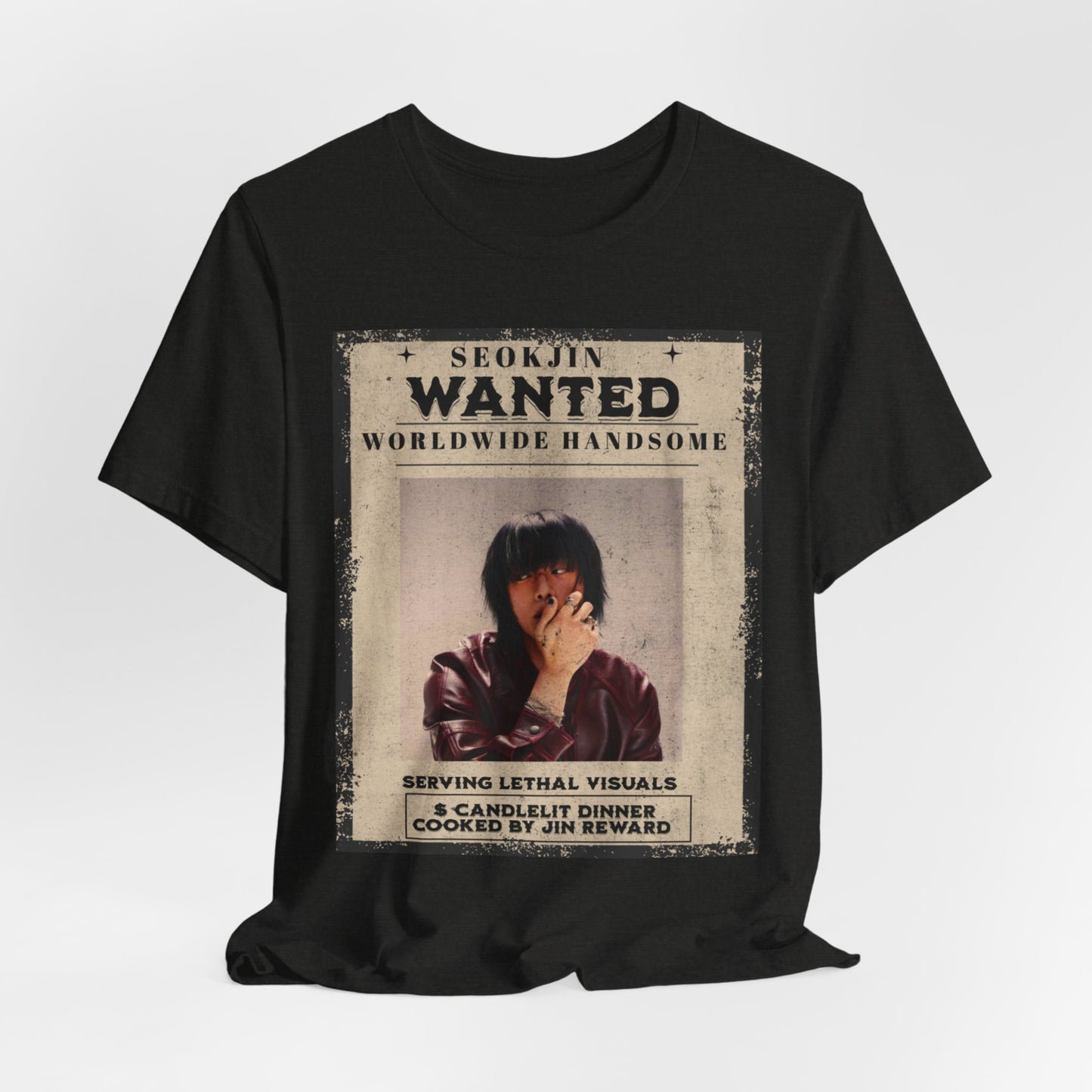 T-Shirt — 'Seokjin Wanted: Worldwide Handsome' Vintage Poster Tee