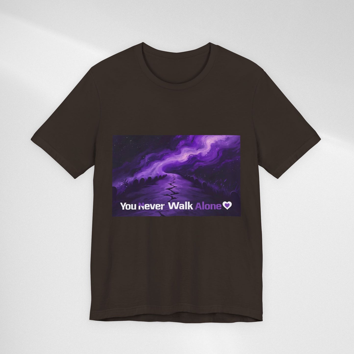 You Never Walk Alone Tee — Purple Night Stairway Graphic T‑Shirt