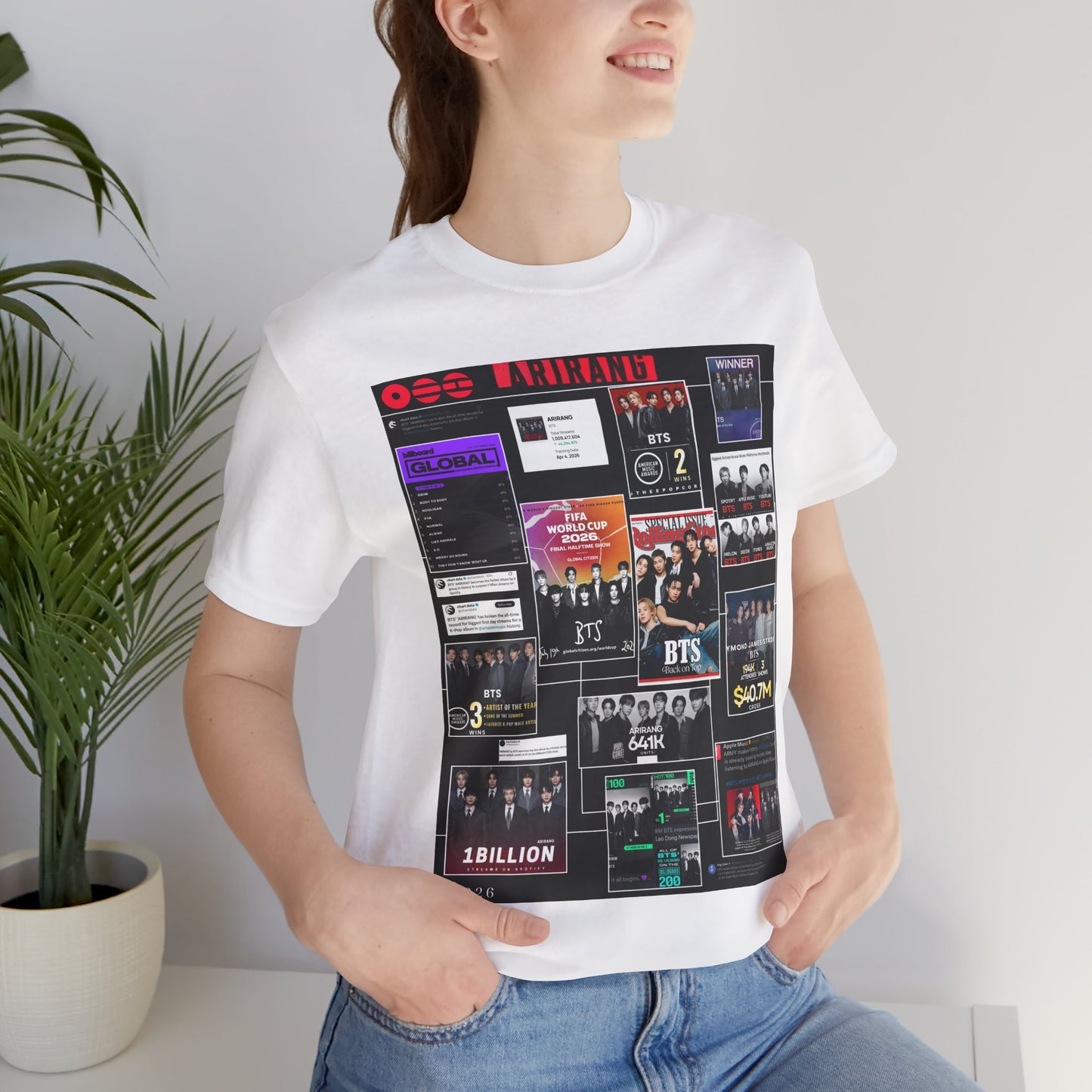 BTS  ARIRANG Collage Graphic Tee — K‑Pop Fan Tribute Shirt