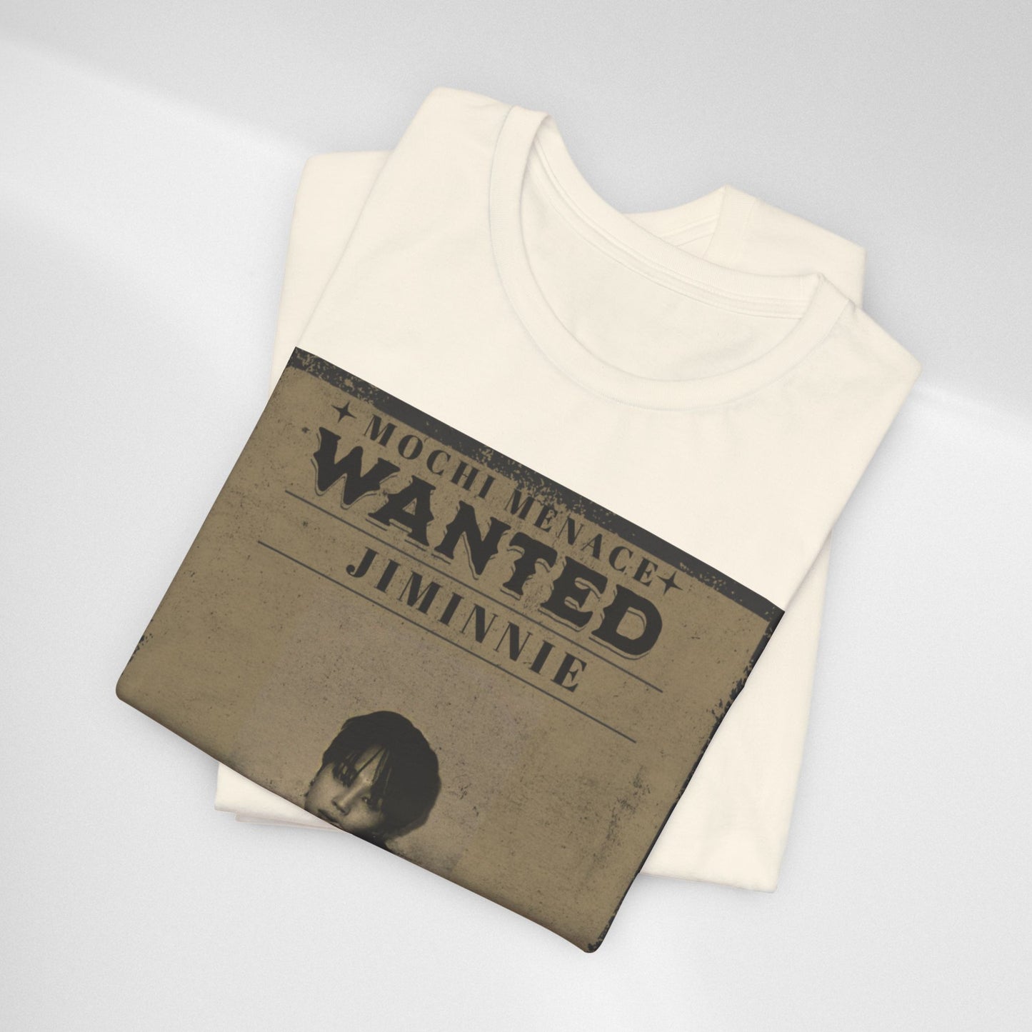 JIMIN Wanted Poster Graphic Tee — 'Mischief Menace' Vintage Style
