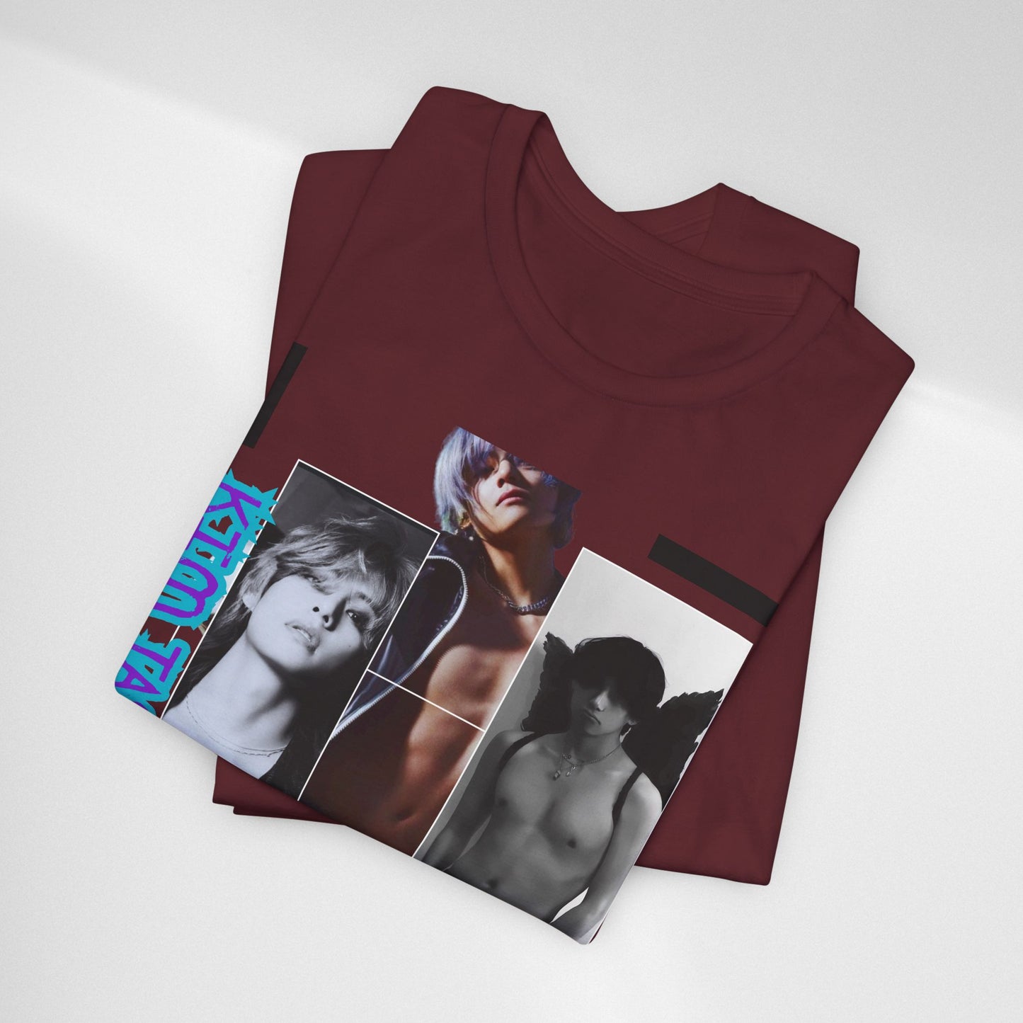 TAE Photo Collage Graphic Tee — Retro Black & White Portraits