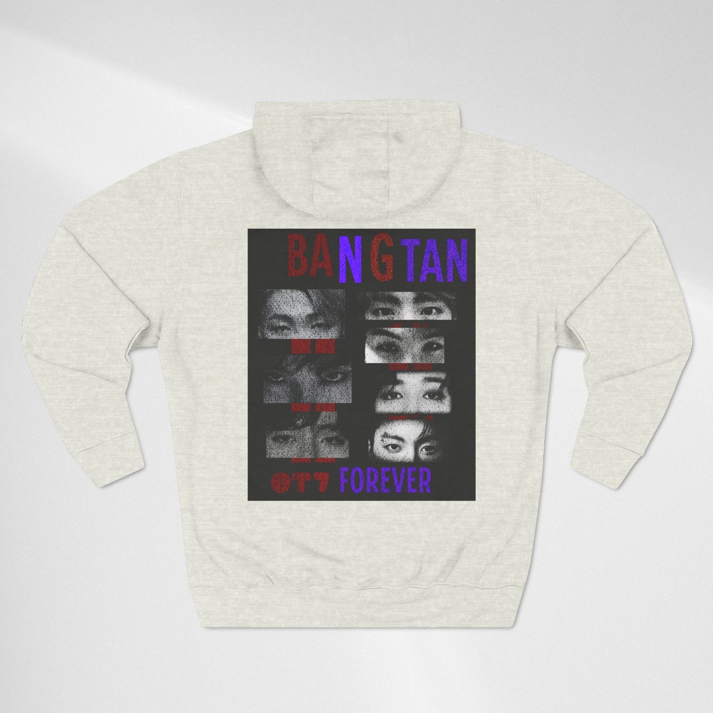 BTS Bangtan Photo-Panel Hoodie — 'Bangtan' 9-Eyes Graphic Fleece Hoodie