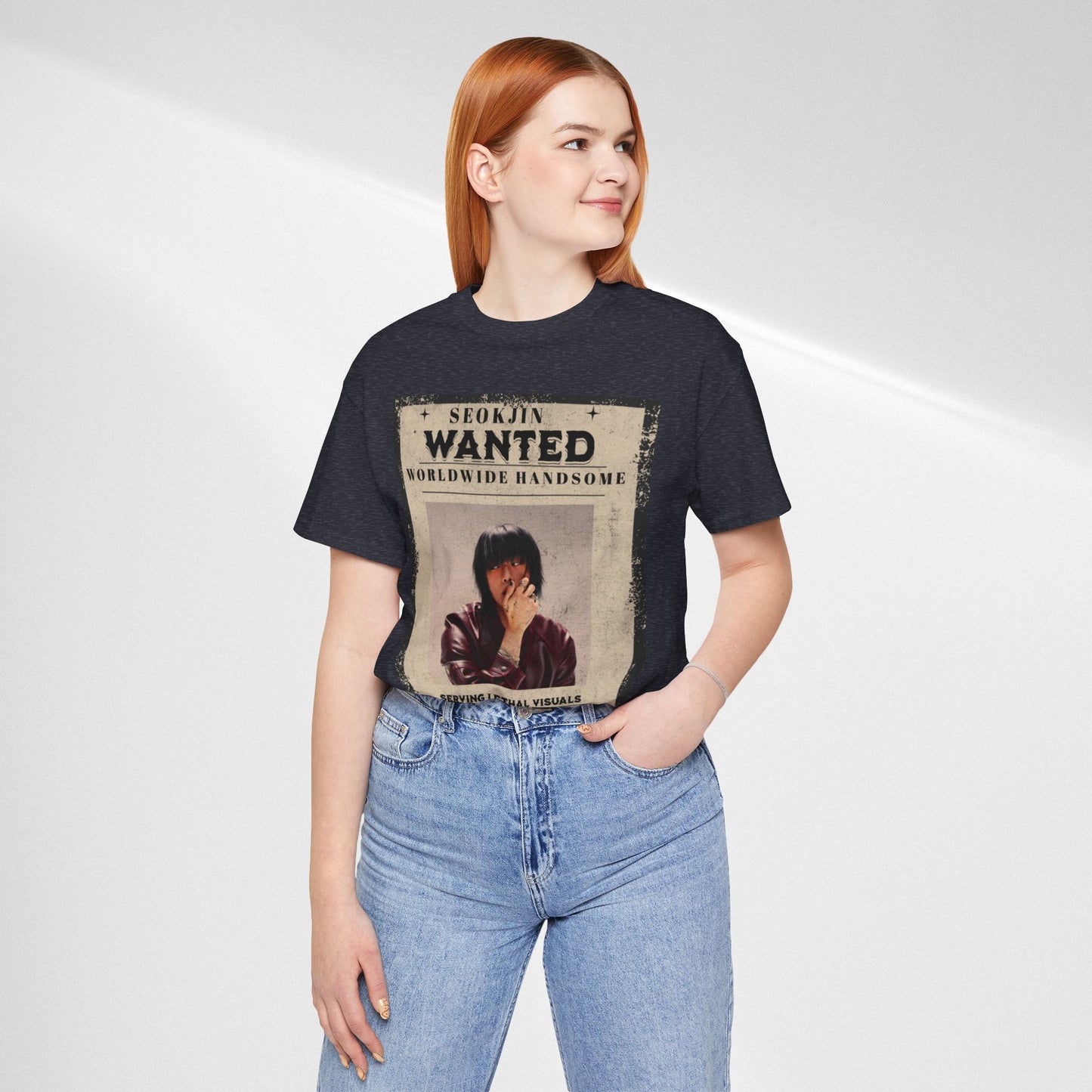 T-Shirt — 'Seokjin Wanted: Worldwide Handsome' Vintage Poster Tee